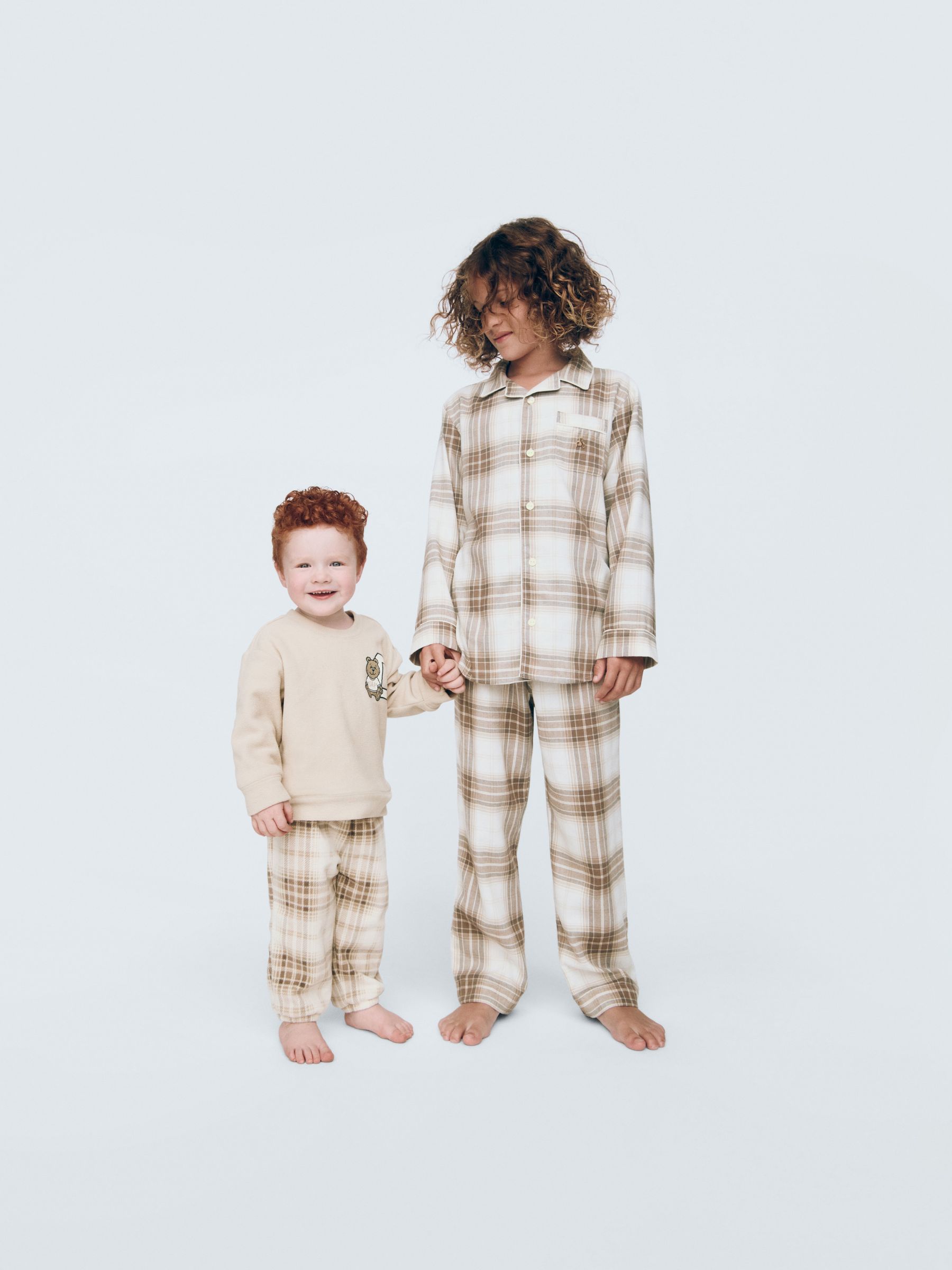 Beige Long Sleeve Flannel Pyjama Set (4-13yrs) - Image 5 of 7