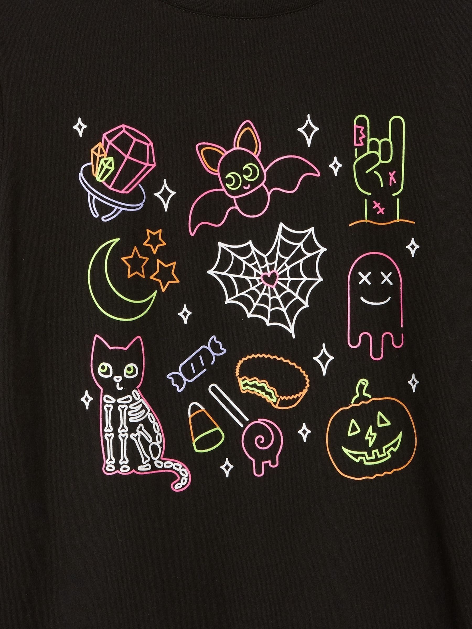 Black Halloween Graphic Long Sleeve T-Shirt - Image 3 of 3