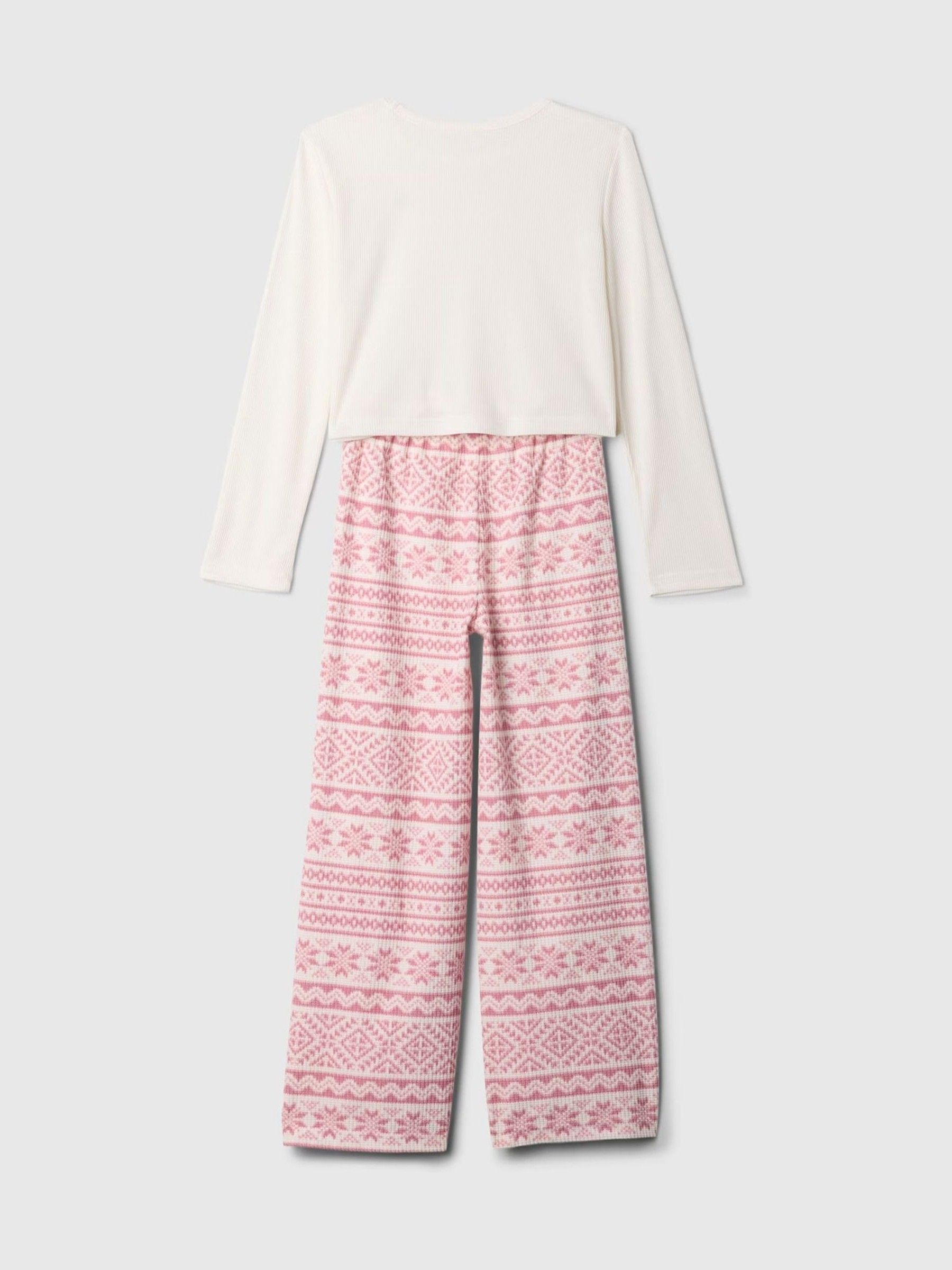 White Fair Isle Long Pyjamas (4-13yrs) - Image 2 of 3