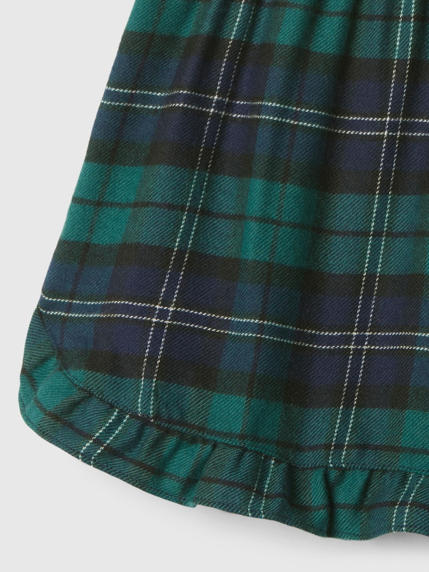 Green Matching Family Kids Christmas Logo Frill Hem Flannel Pyjama Shorts (4-13yrs) - Image 3 of 3