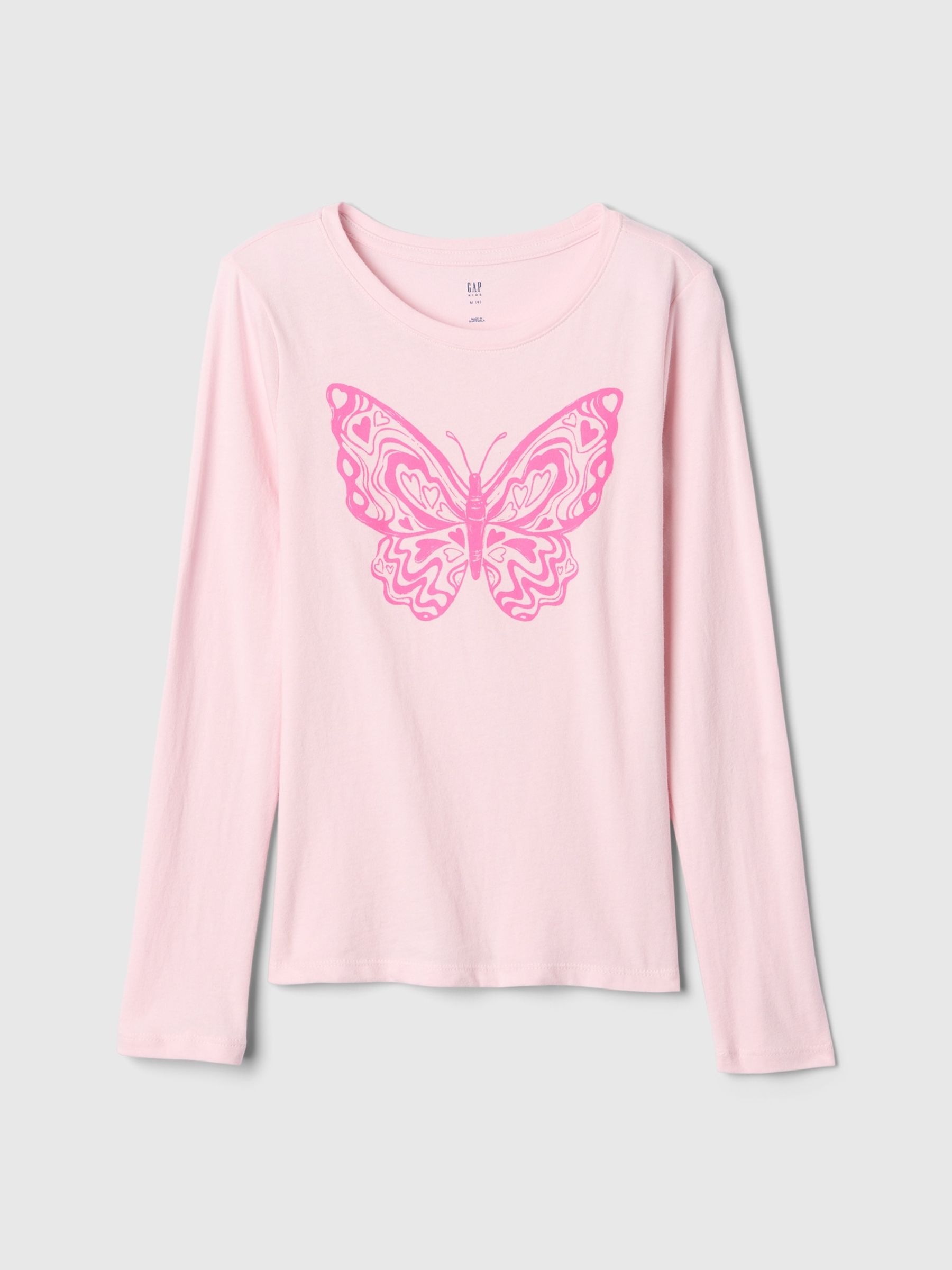 Light Pink Bow Glow In The Dark Halloween Graphic Long Sleeve T-Shirt - Image 1 of 6
