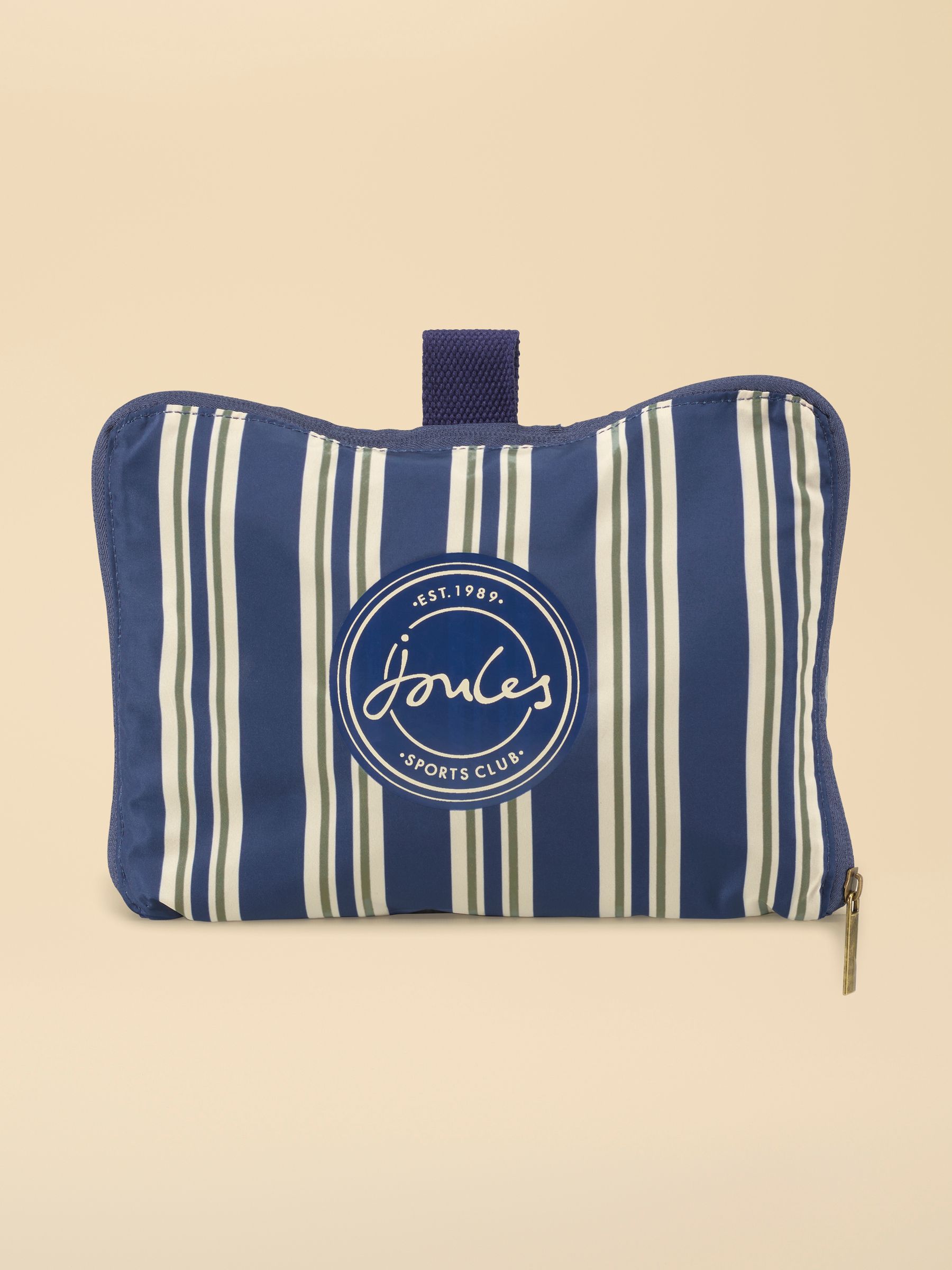 Navy Blue Stripe Joules Sport Stripe Packaway Duffle Bag - Image 4 of 4 Navy Blue Stripe Joules Sport Stripe Packaway Duffle Bag - Image 4 of 4