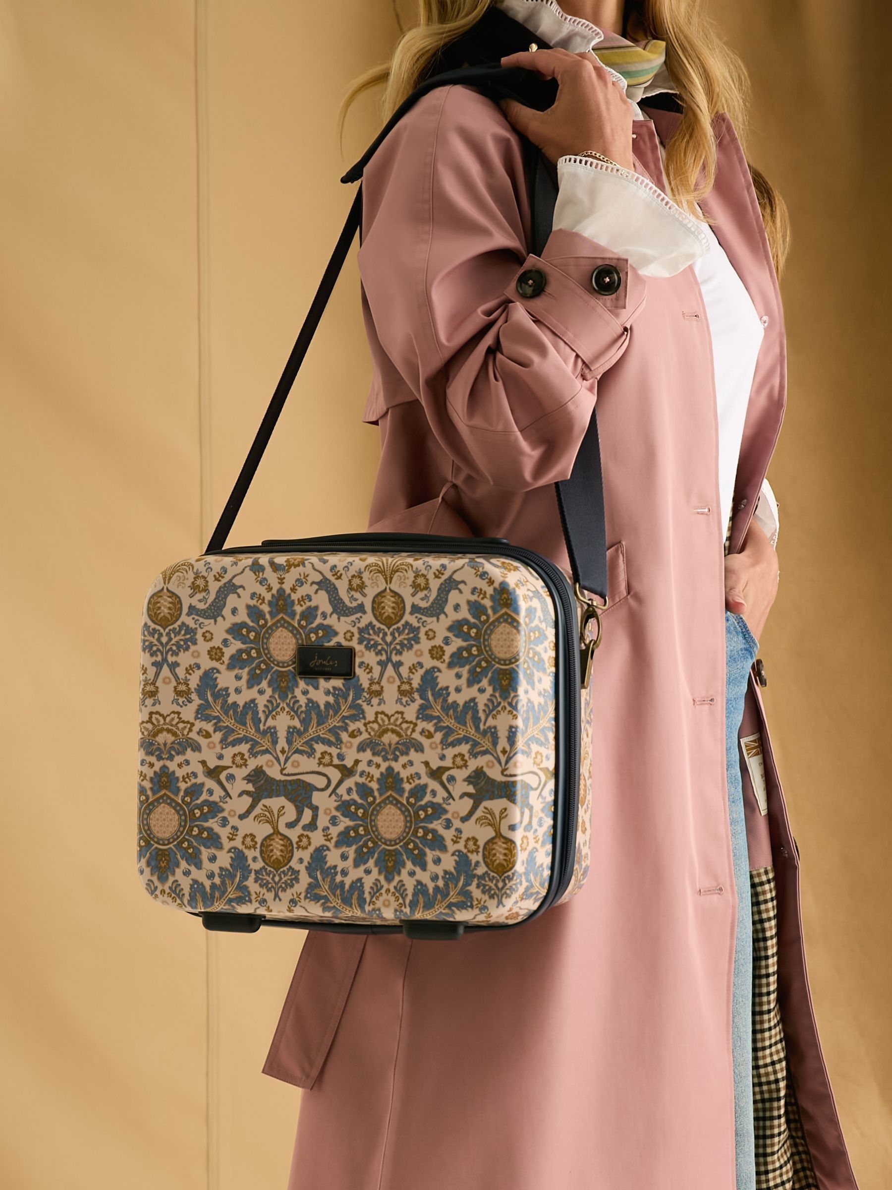 Damask Print Hard Shell Vanity Case - Image 1 of 10