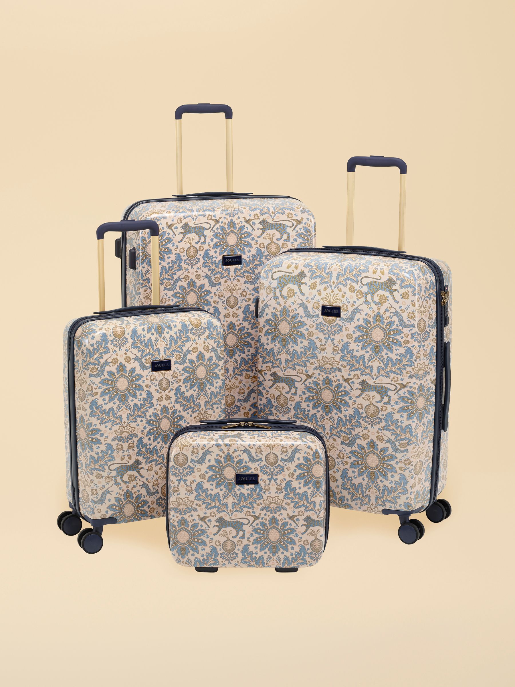 Damask Print Cabin Four Wheel Hard Shell Suitcase - Image 6 of 6