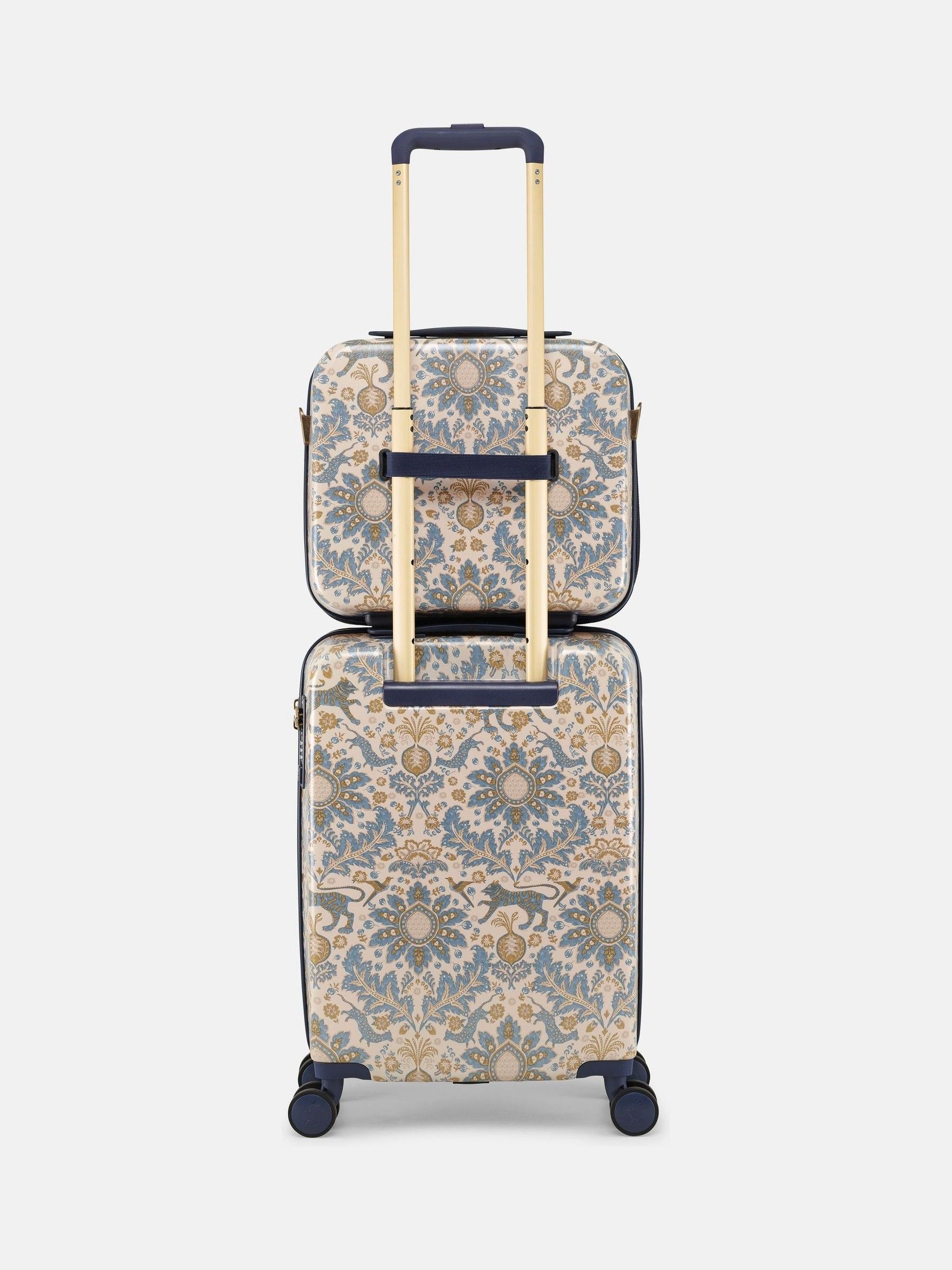 Damask Print Cabin Four Wheel Hard Shell Suitcase - Image 9 of 9