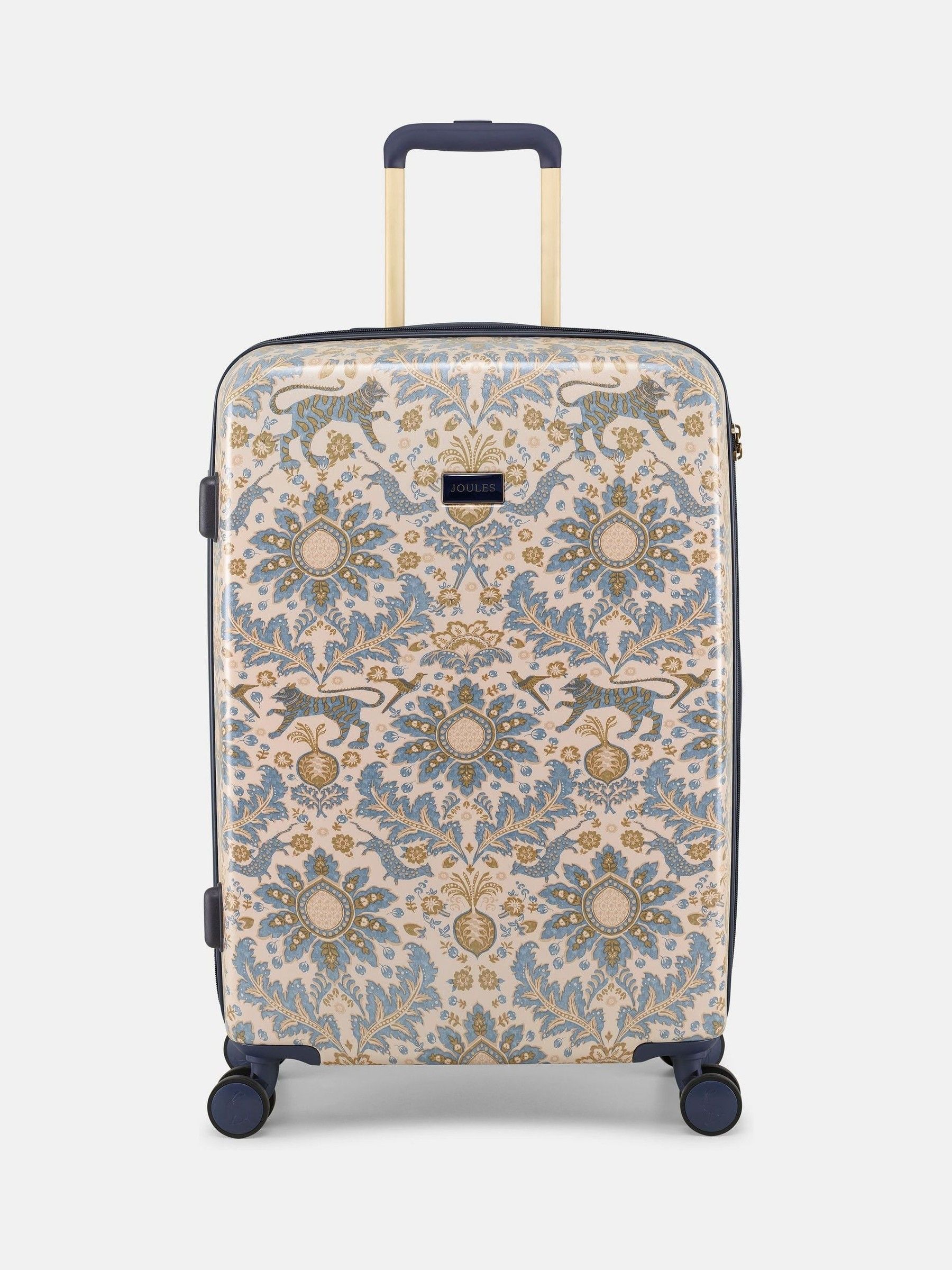 Damask Print Medium Four Wheel Hard Shell Suitcase - Image 1 of 7