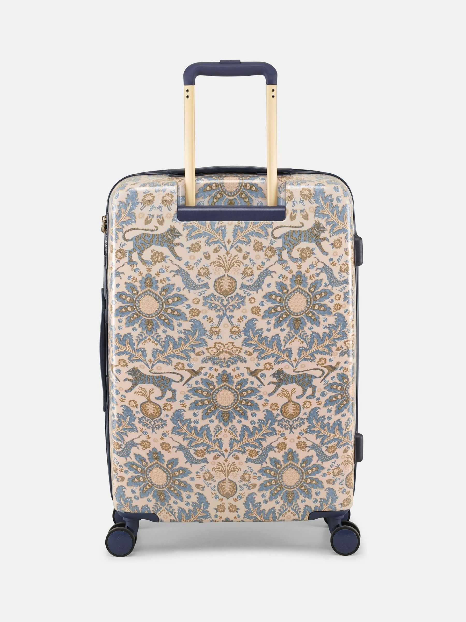 Damask Print Medium Four Wheel Hard Shell Suitcase - Image 2 of 7