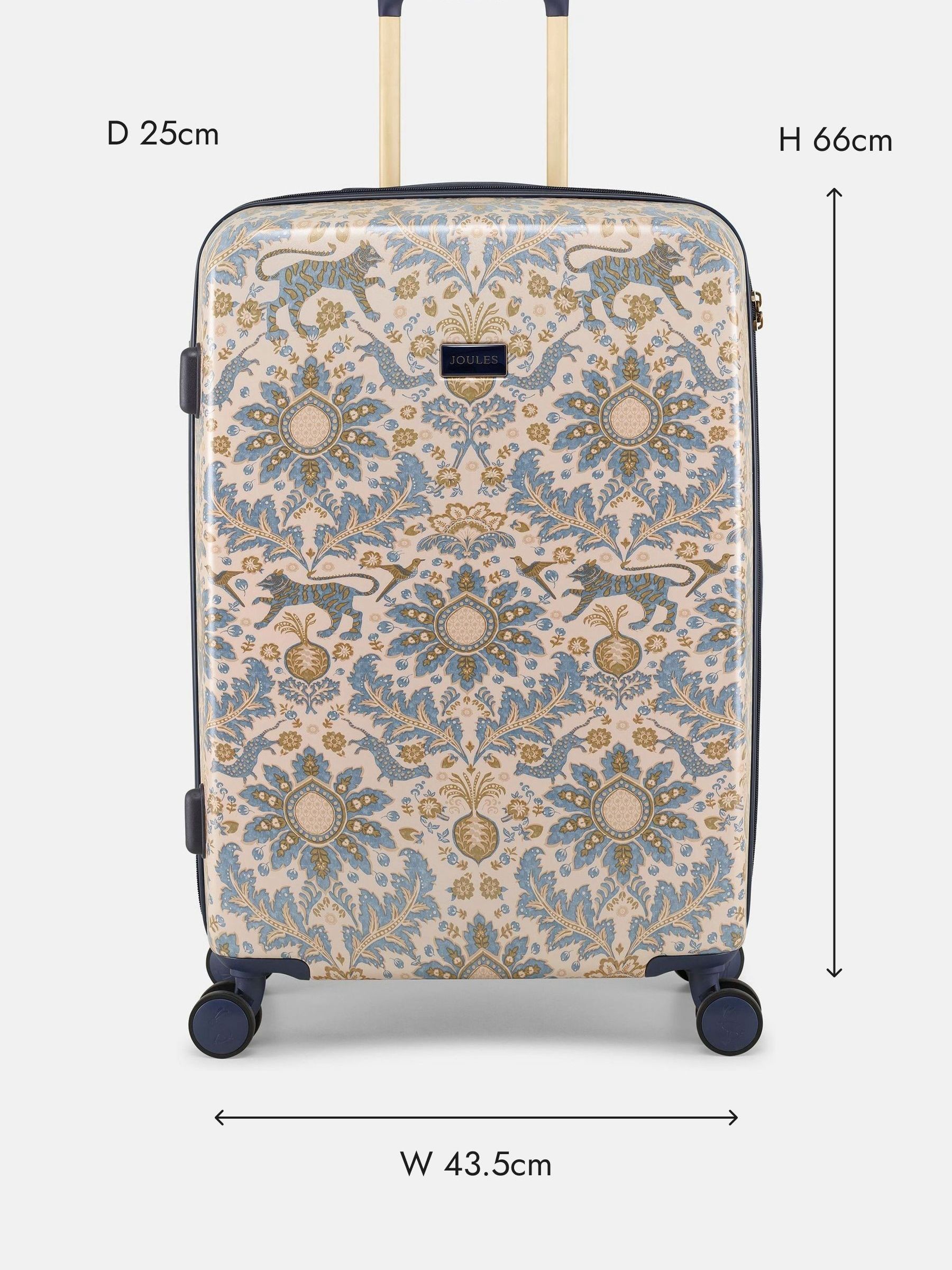 Damask Print Medium Four Wheel Hard Shell Suitcase - Image 3 of 7