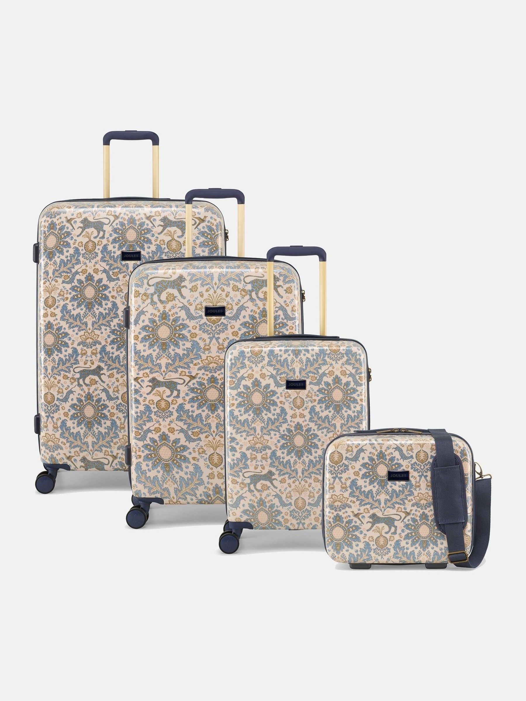 Damask Print Medium Four Wheel Hard Shell Suitcase - Image 7 of 7