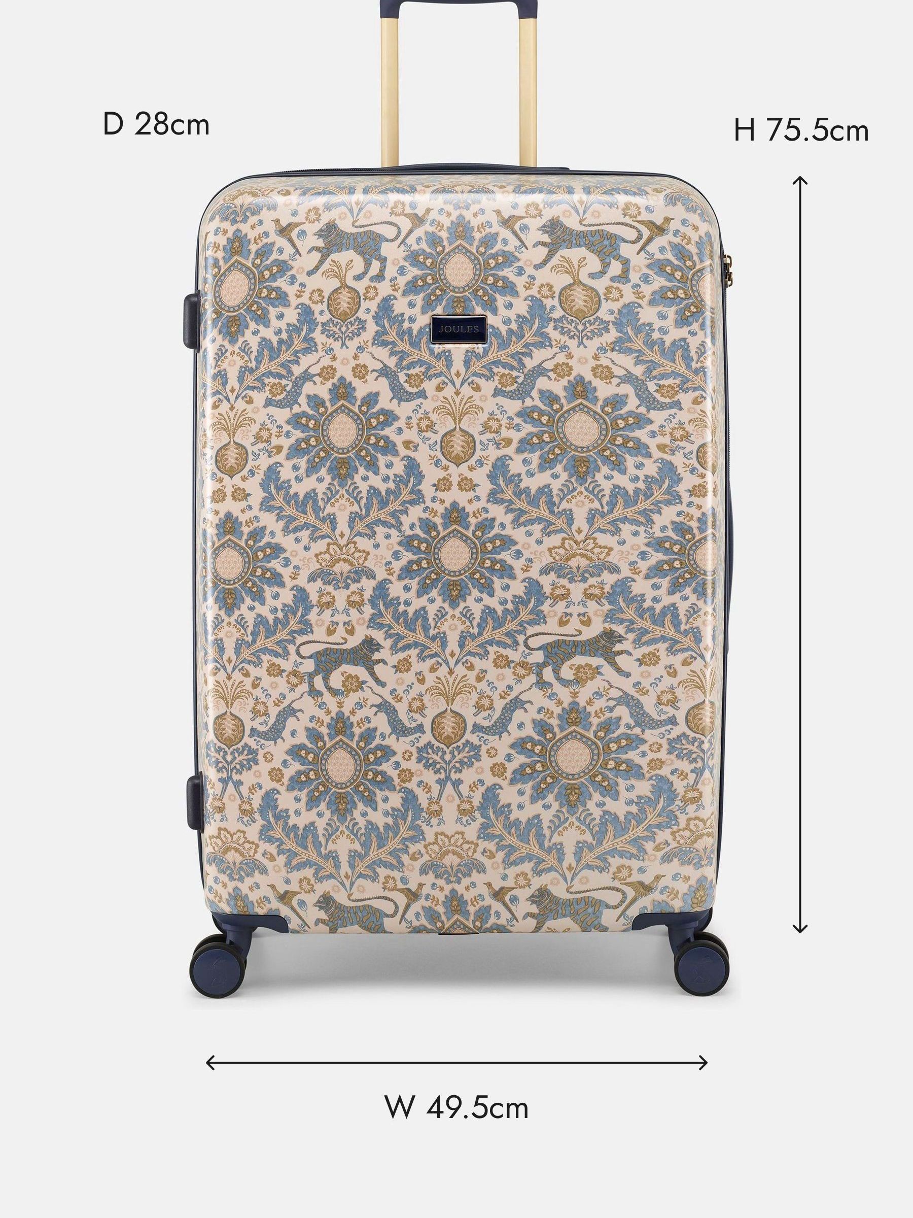 Damask Print Large Four Wheel Hard Shell Suitcase - Image 3 of 9