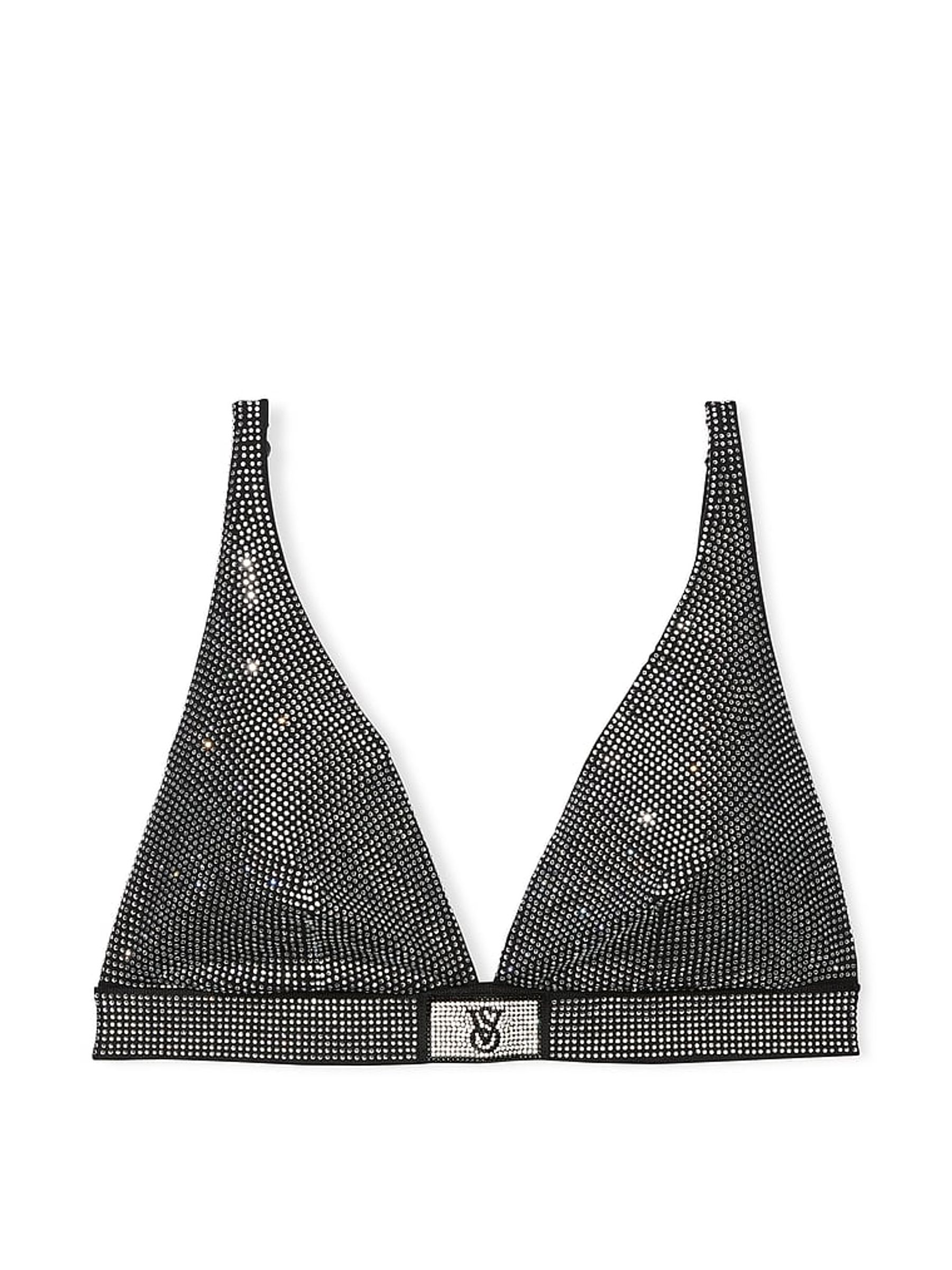 Black Diamante Shine Plunge Bralette - Image 4 of 4