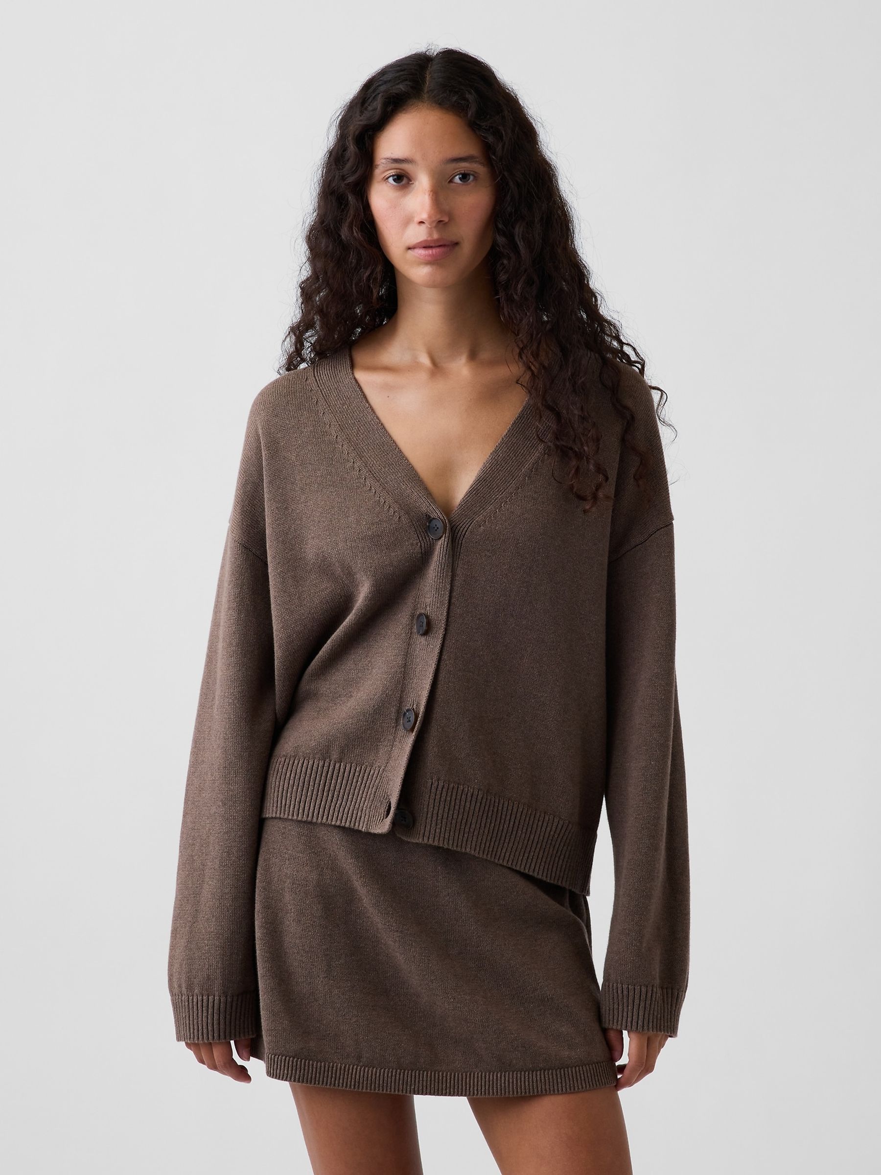 Brown Oversized Cardigan - Image 1 of 4