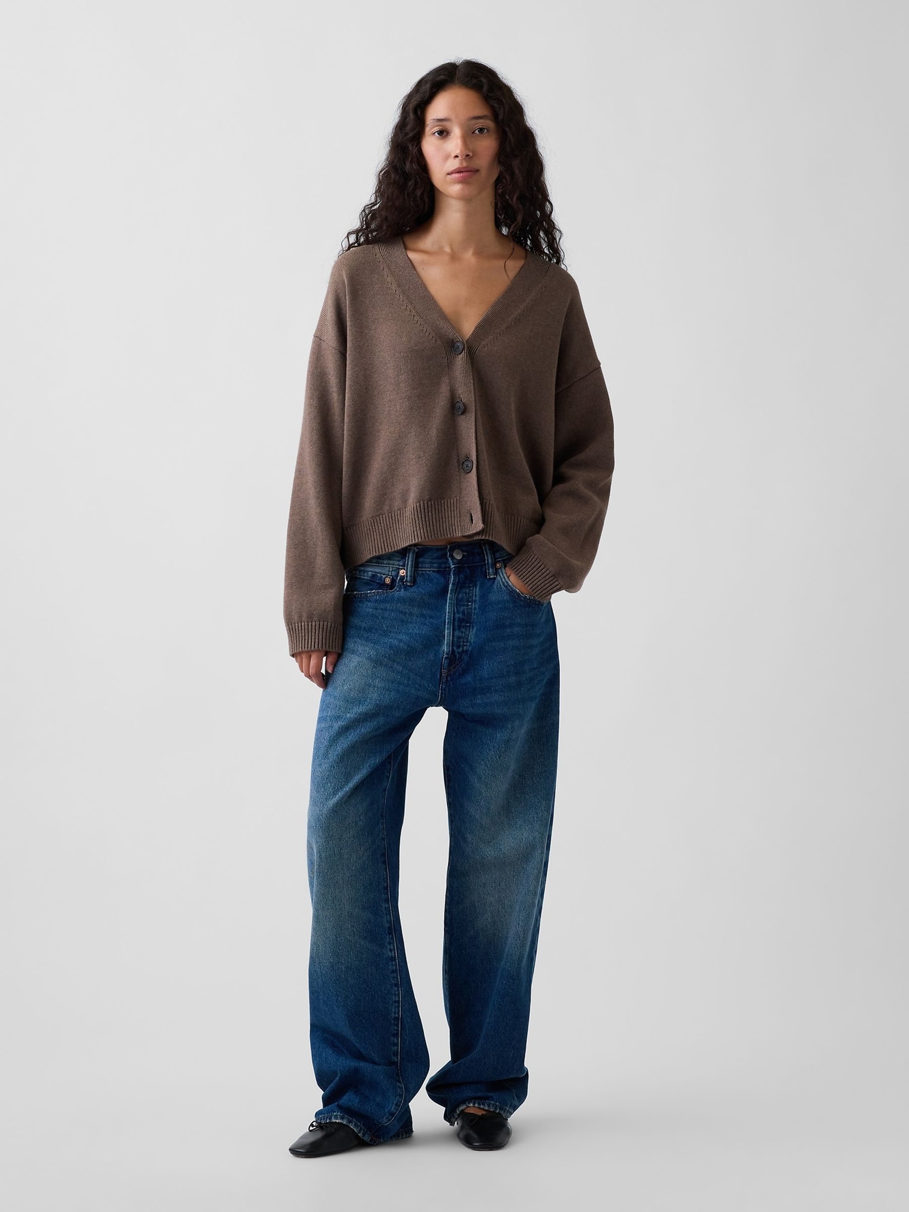 Brown Oversized Cardigan - Image 3 of 4