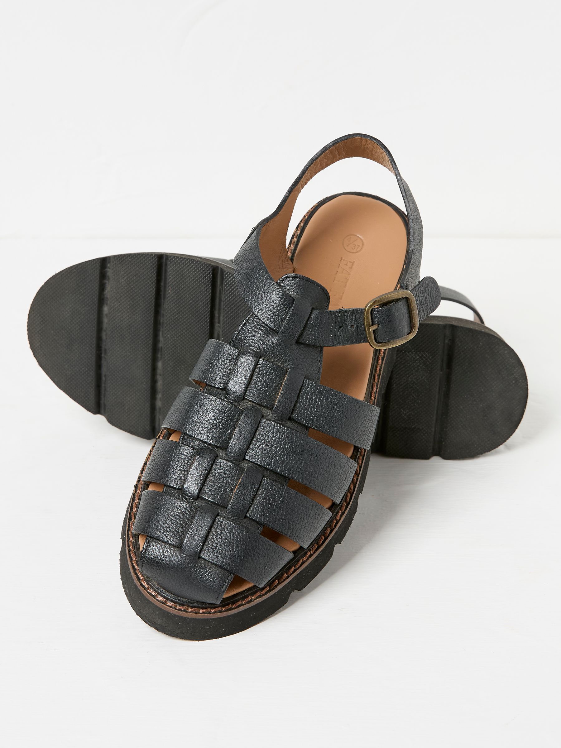 Elodie Black Fisherman Sandal - Image 2 of 3
