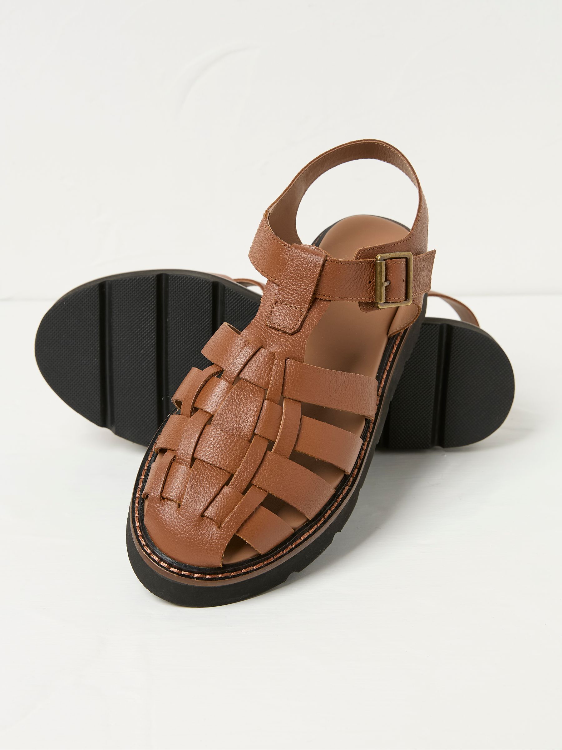 Cali Tan Brown Cage Sandal - Image 3 of 3