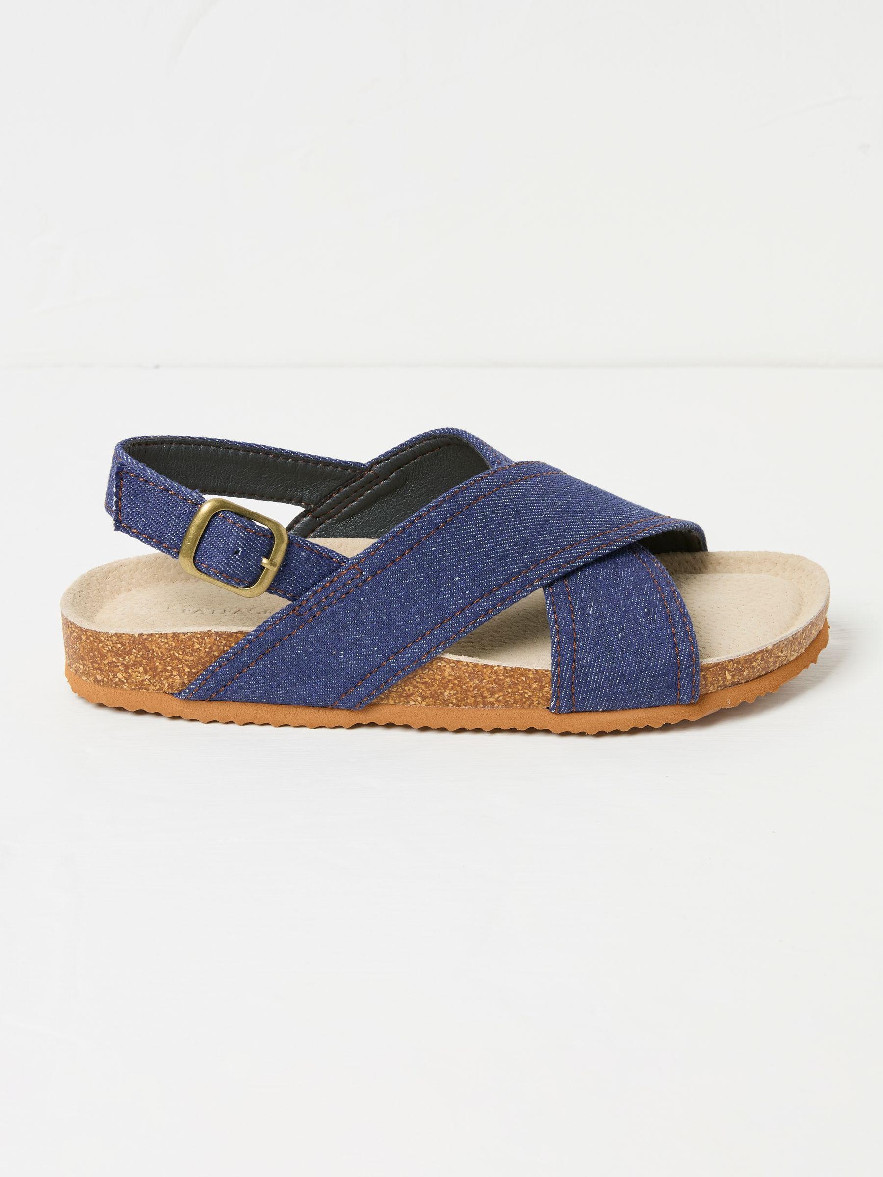 Denim Crossover Strap Footbed Sandal - Image 1 of 3