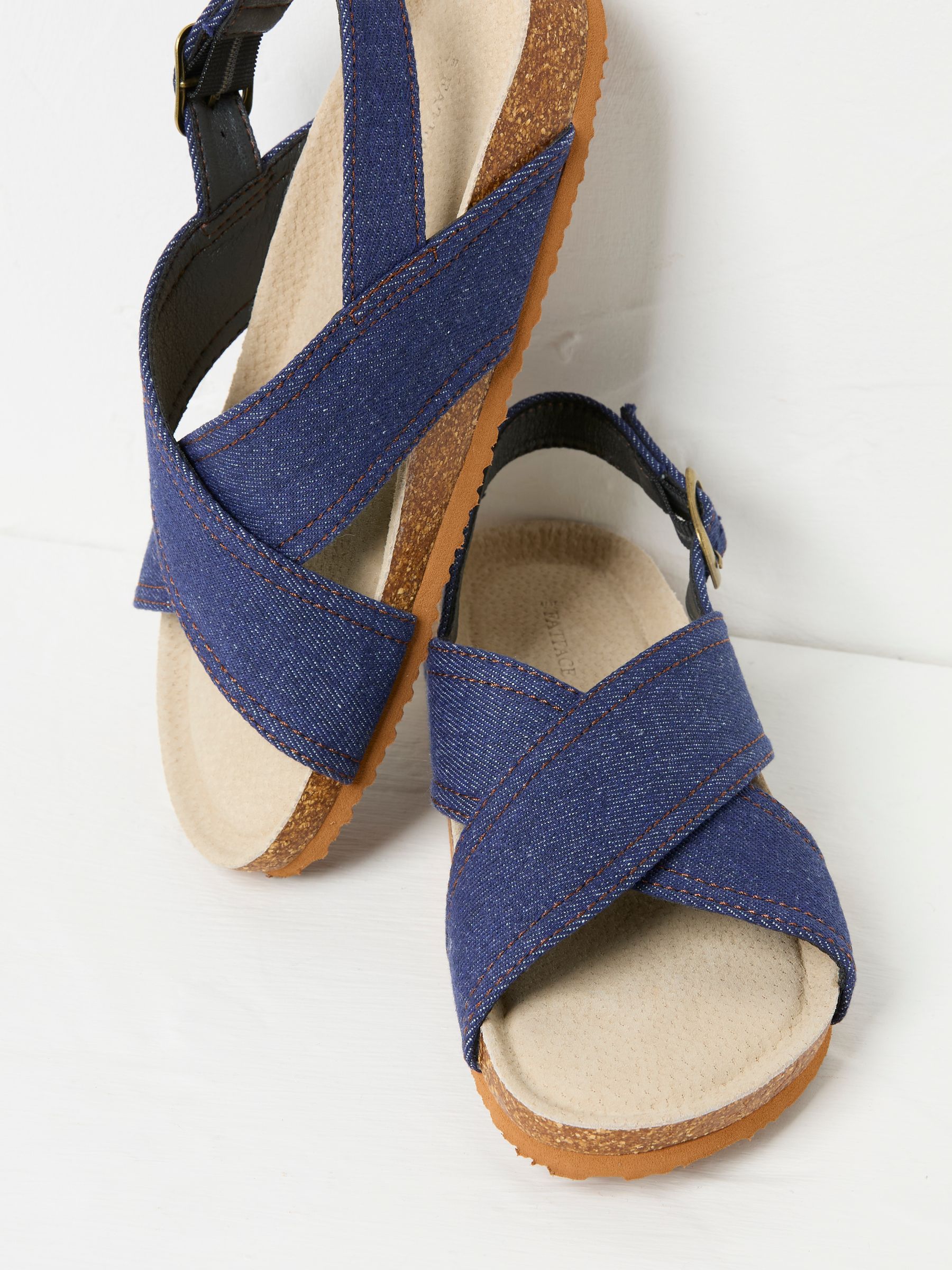 Denim Crossover Strap Footbed Sandal - Image 2 of 3