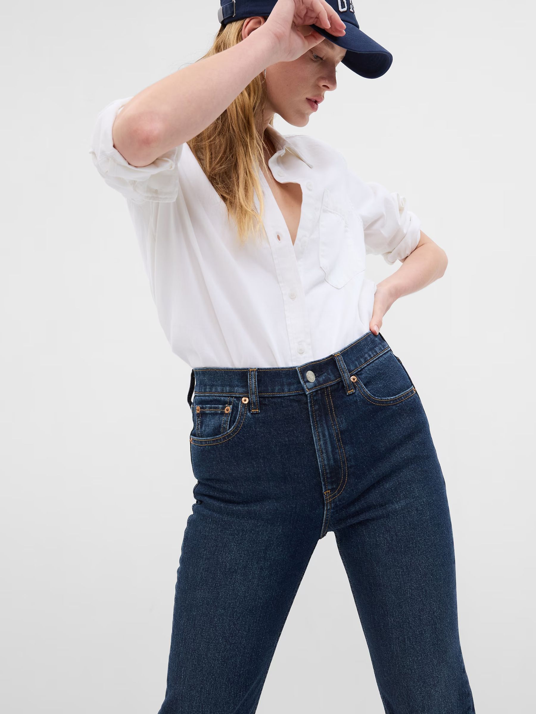 Blue High Waisted 90s Straight Jeans - Image 3 of 7