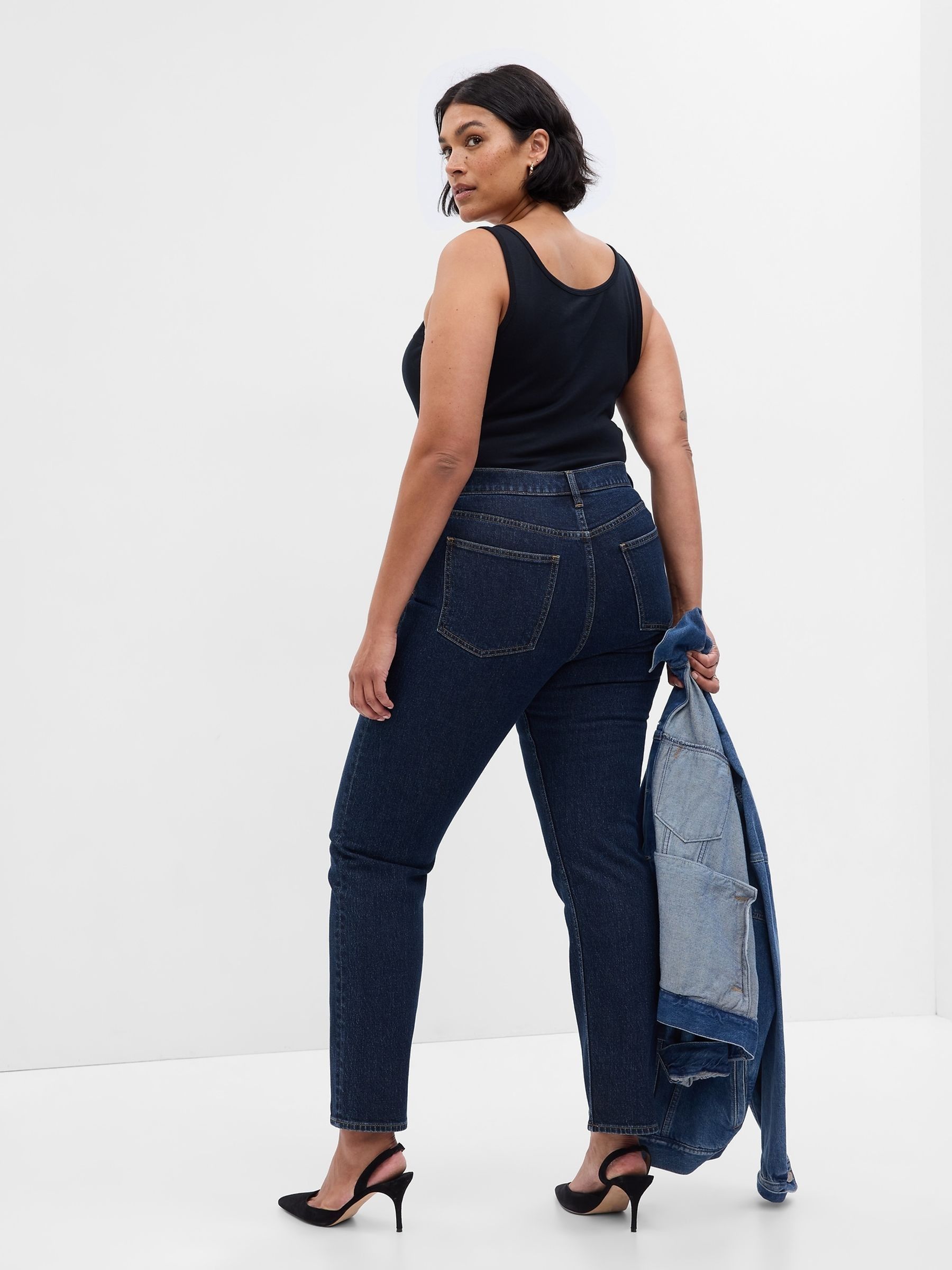 Blue High Waisted 90s Straight Jeans - Image 6 of 7