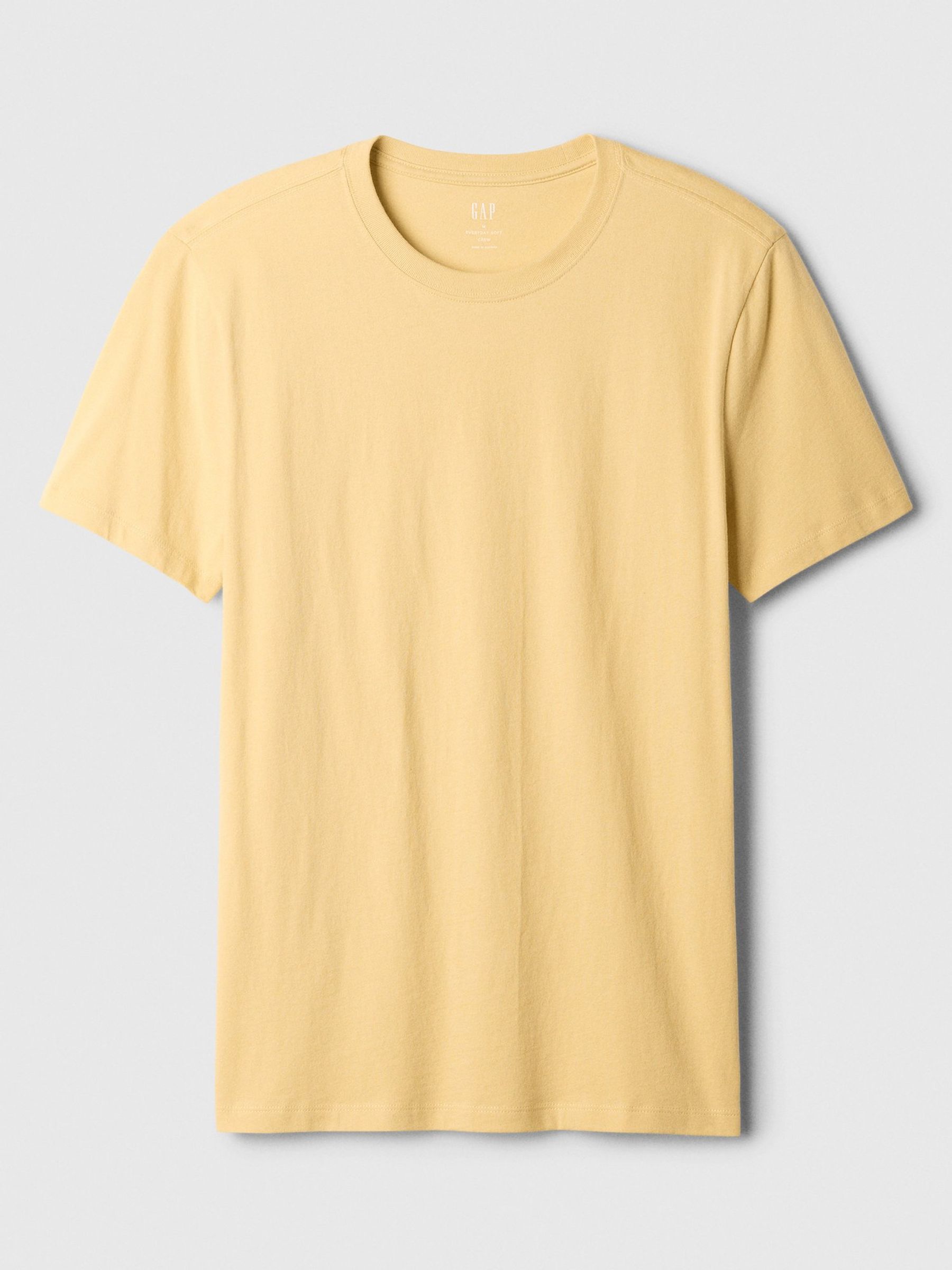 Yellow Short Sleeve Everyday 100% Cotton Crew Neck Long Sleeve T-Shirt - Image 4 of 4