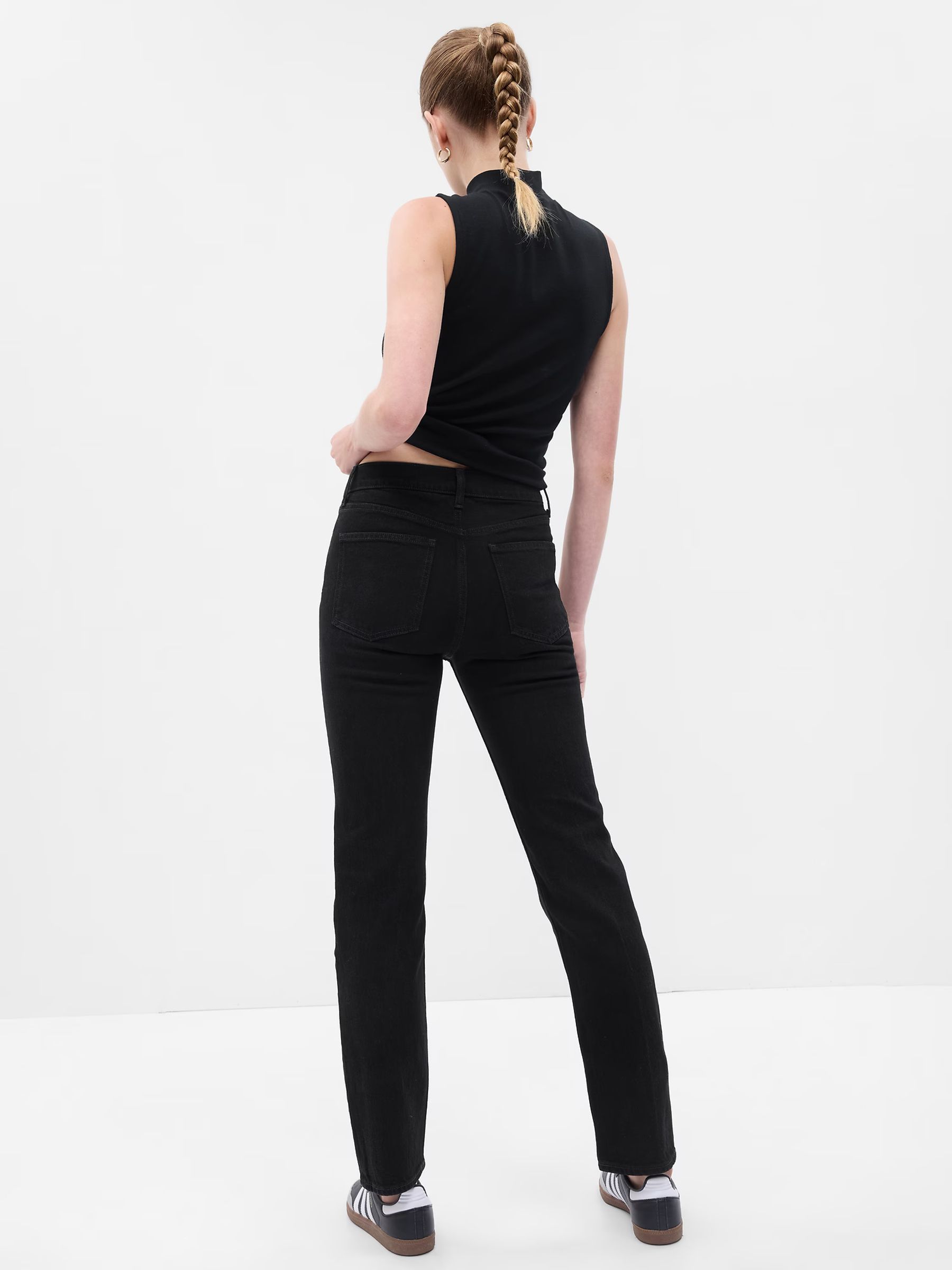 Black High Waisted 90s Straight Jeans - Image 2 of 7
