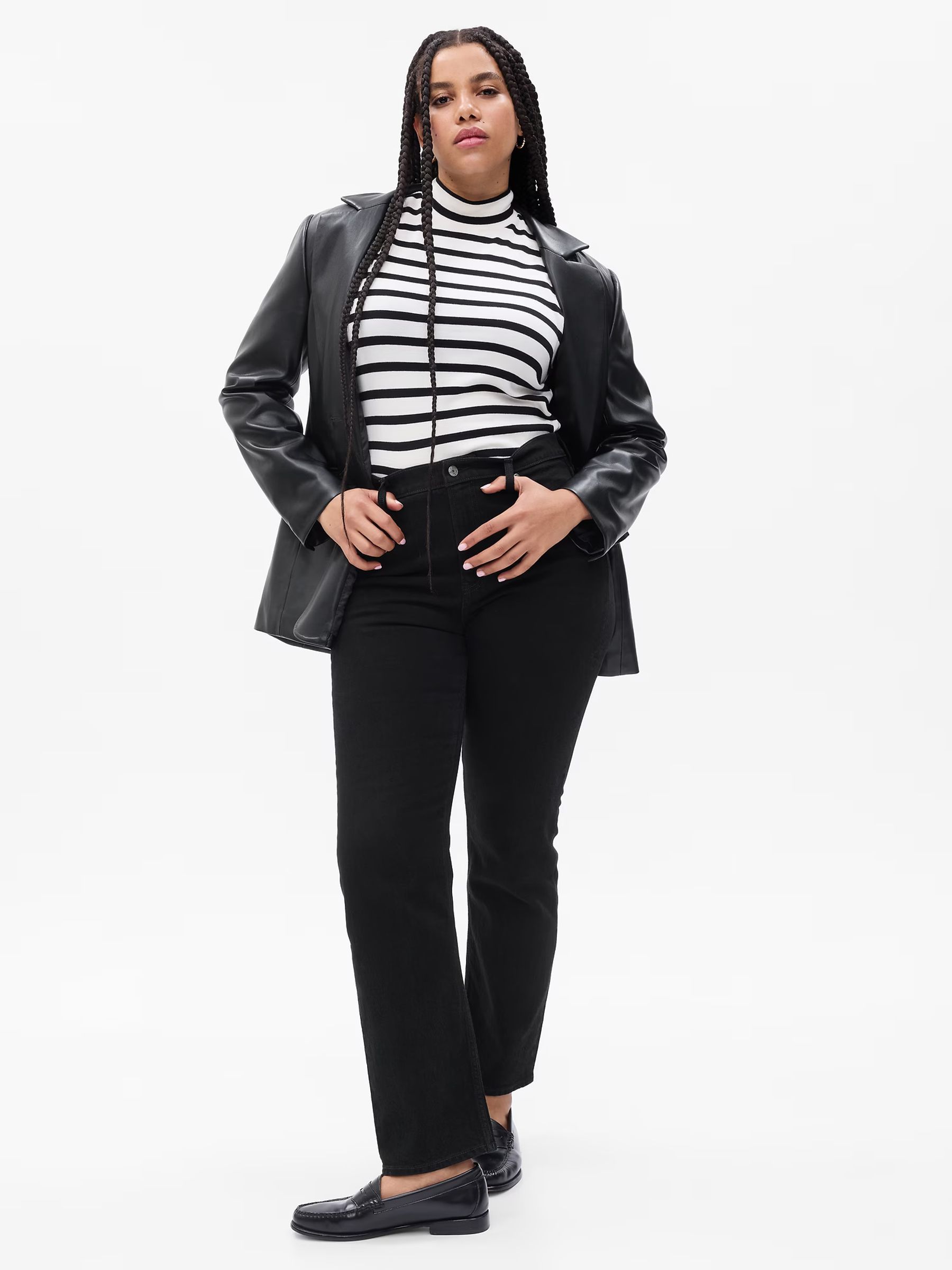 Black High Waisted 90s Straight Jeans - Image 3 of 7