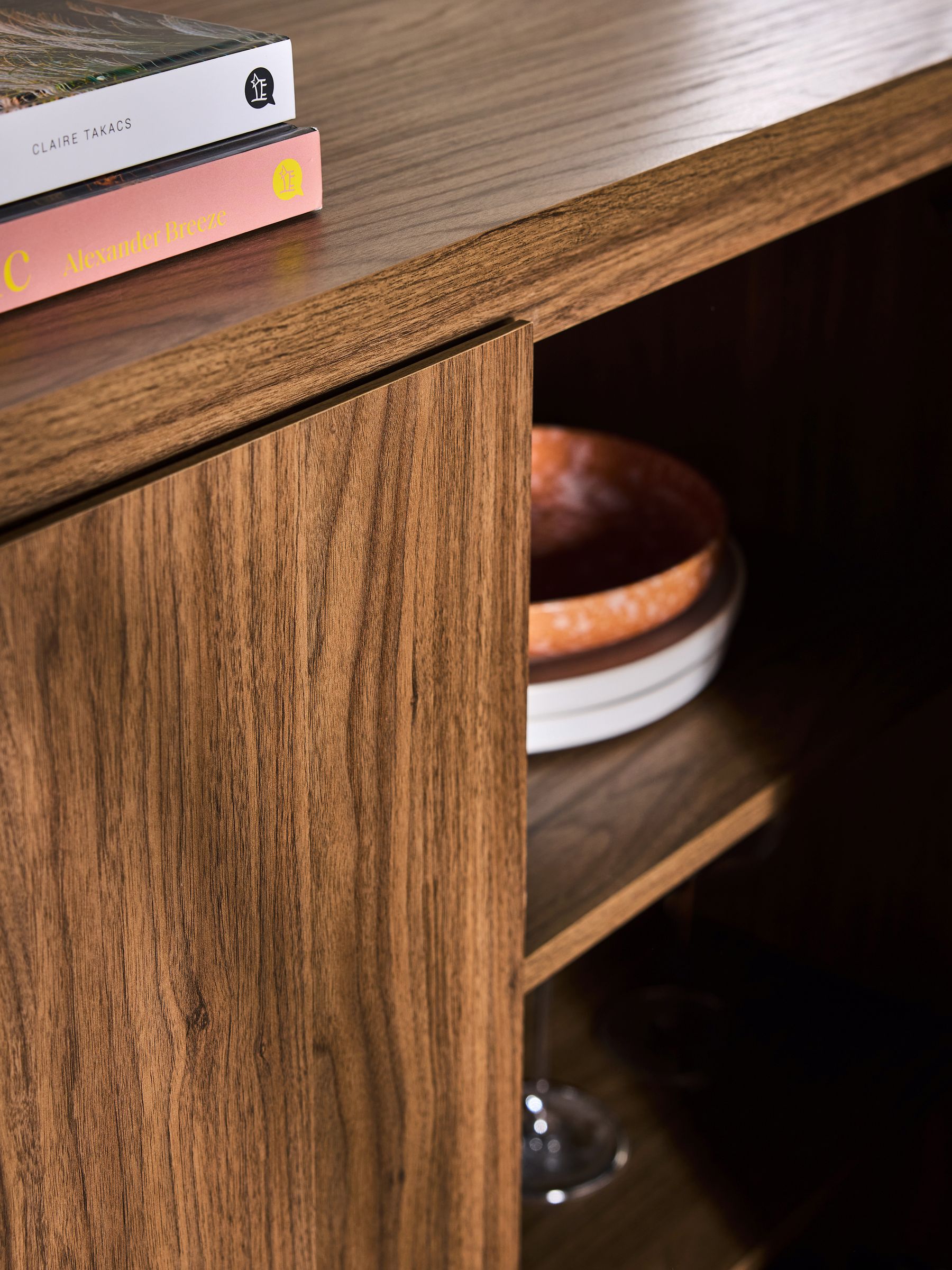 Kaci Tall Sideboard in Dark Walnut Effect - Image 2 of 5