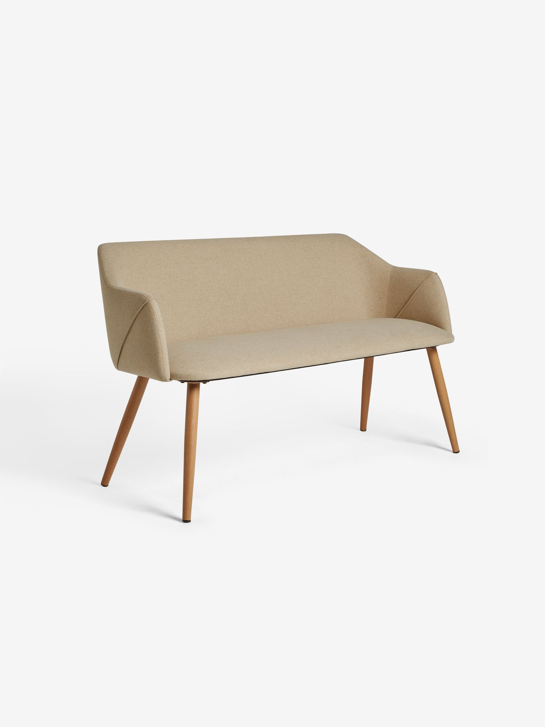 Lule Dining Bench in Ecru Marl and Oak Legs - Image 5 of 6