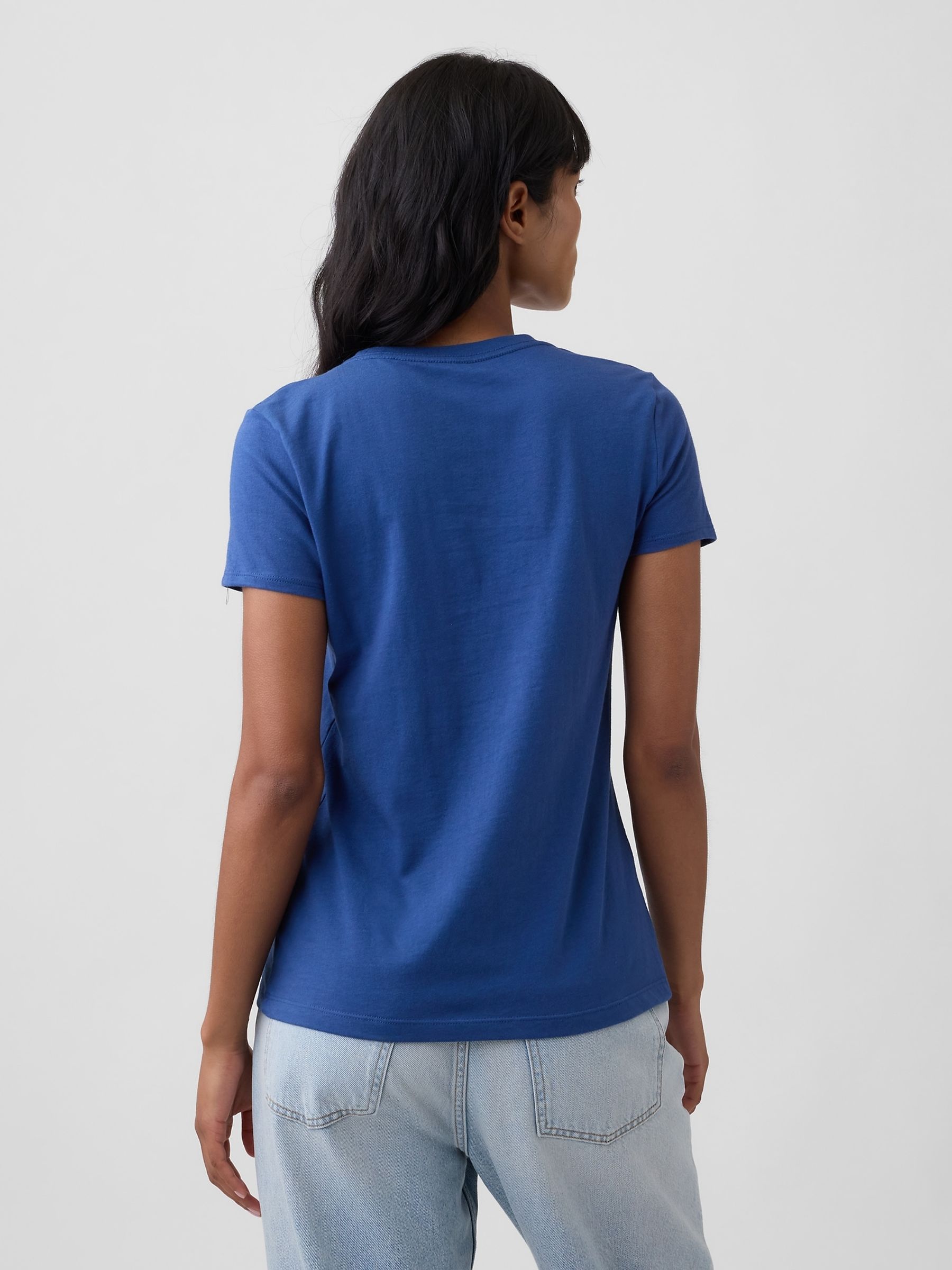 Blue Floral Logo Short Sleeve T-Shirt - Image 2 of 5 Blue Floral Logo Short Sleeve T-Shirt - Image 2 of 5