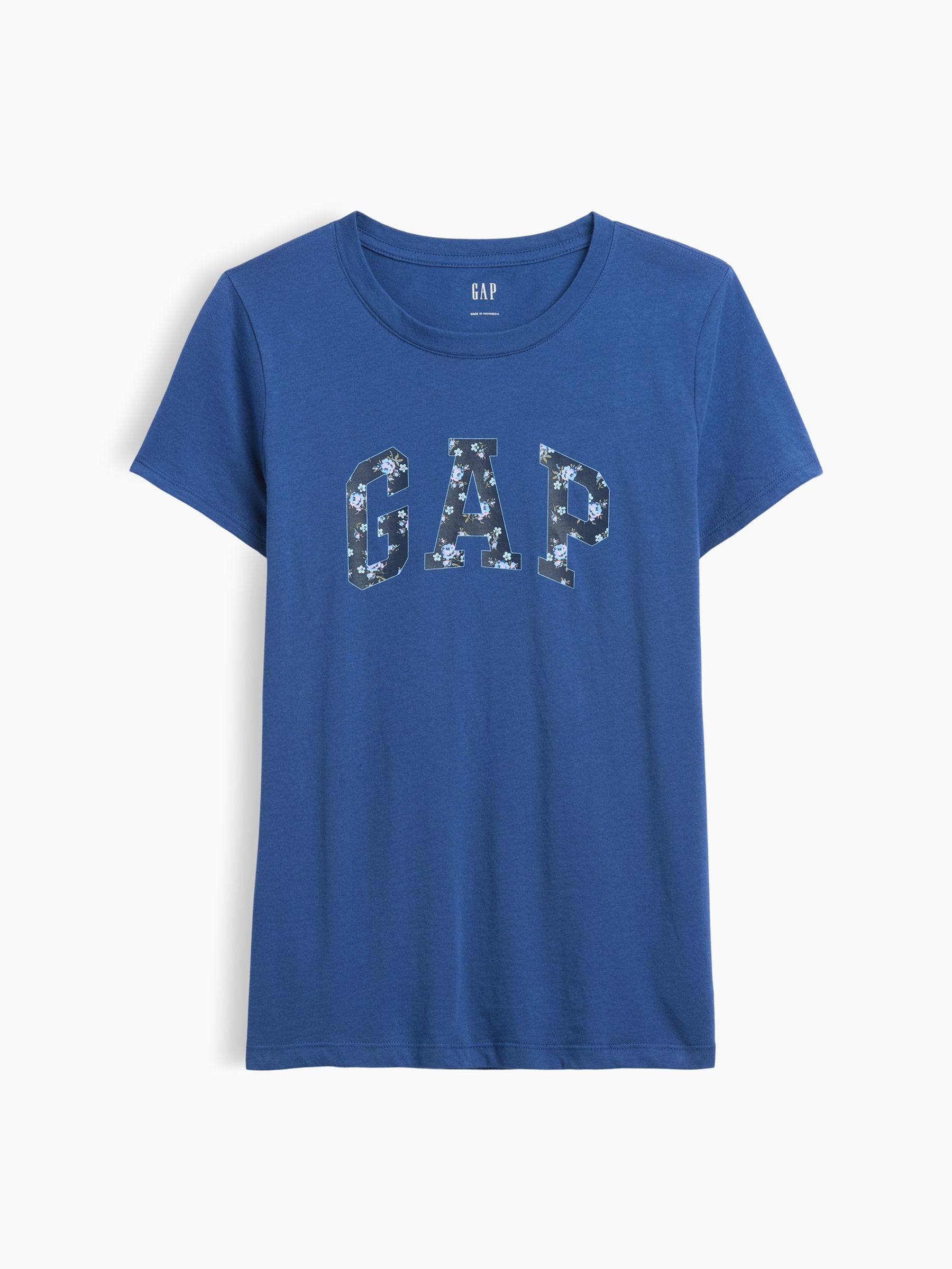 Blue Floral Logo Short Sleeve T-Shirt - Image 5 of 5 Blue Floral Logo Short Sleeve T-Shirt - Image 5 of 5