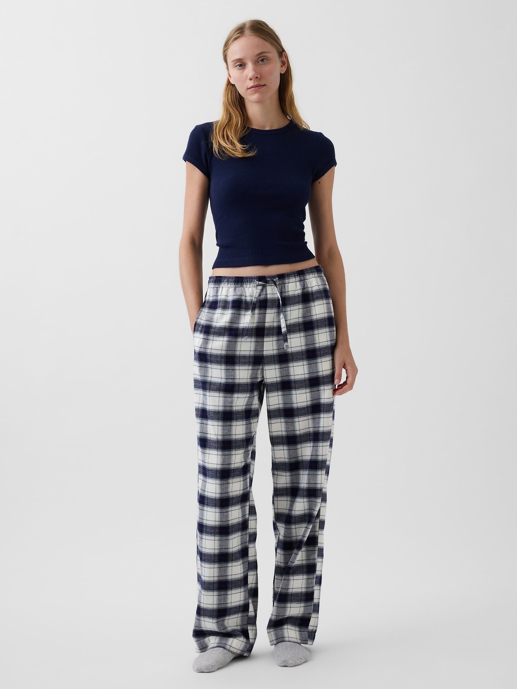 Navy Check Softest Flannel Pyjama Bottoms - Image 3 of 5