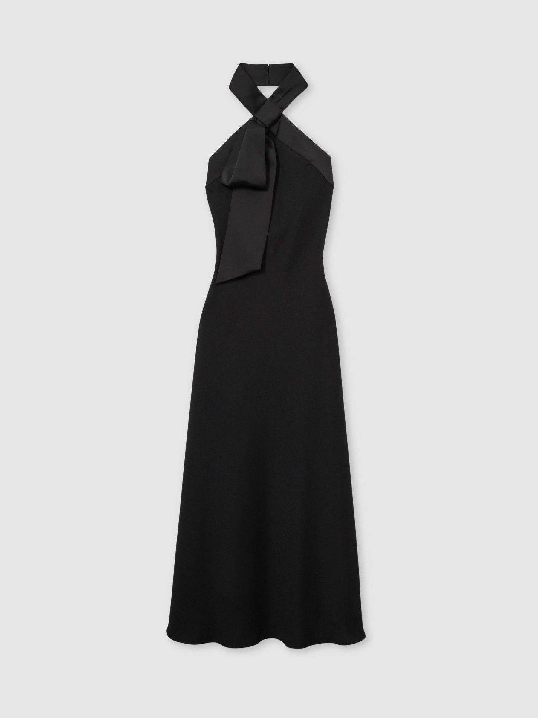 Florere Bow-Detail Halterneck Maxi Dress in Black - Image 2 of 7