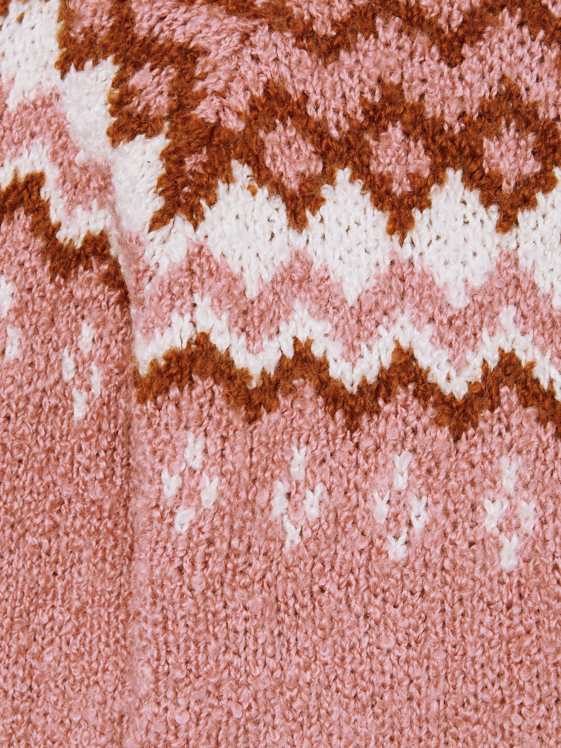 13-14 yrs Cotton-Wool Fair Isle Hoodie in Mink - Image 4 of 4