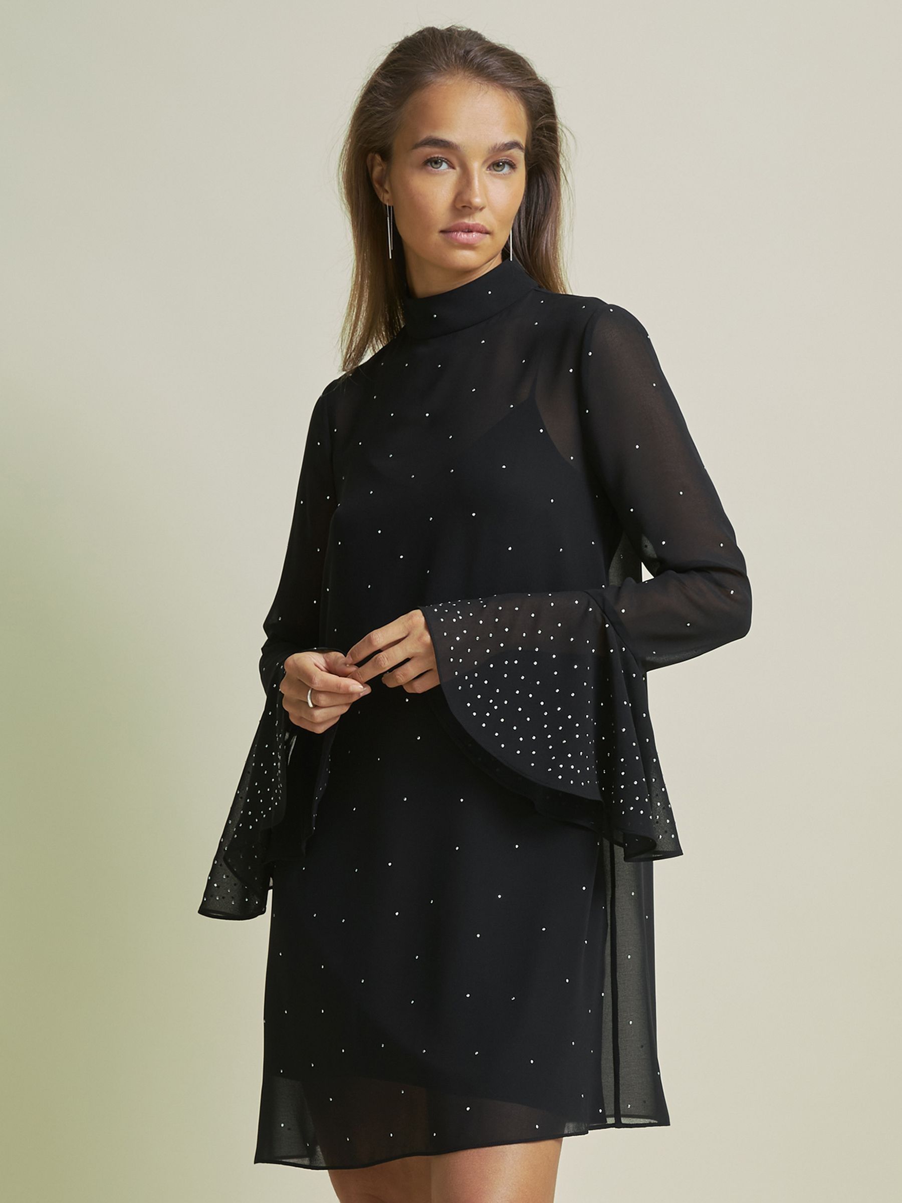 Florere Rib Knit Metallic Thread Midi Dress in Black - Image 3 of 7