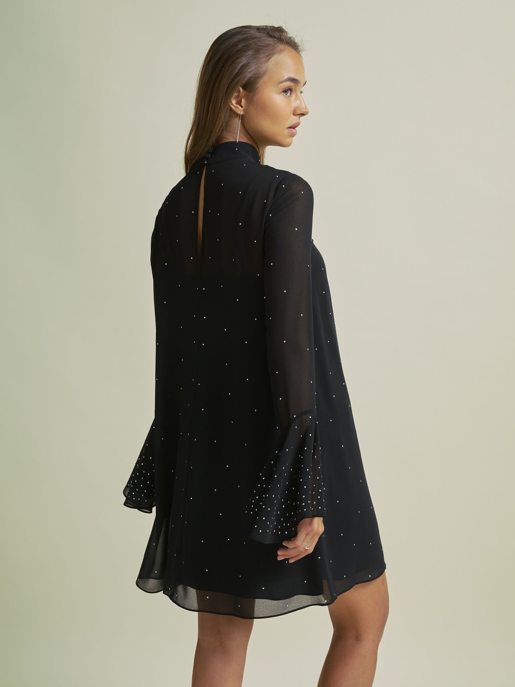 Florere Rib Knit Metallic Thread Midi Dress in Black - Image 6 of 7