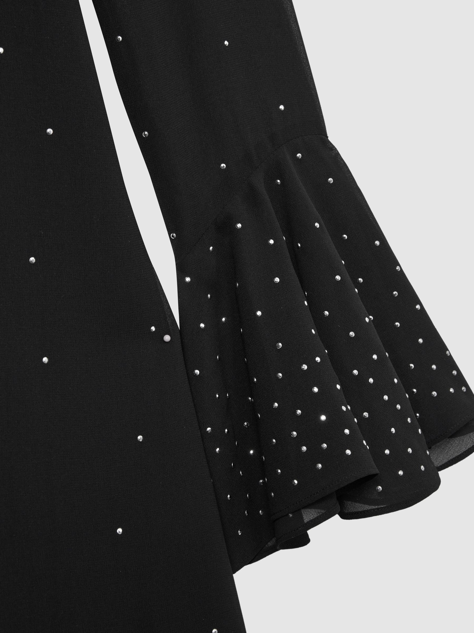 Florere Rib Knit Metallic Thread Midi Dress in Black - Image 7 of 7