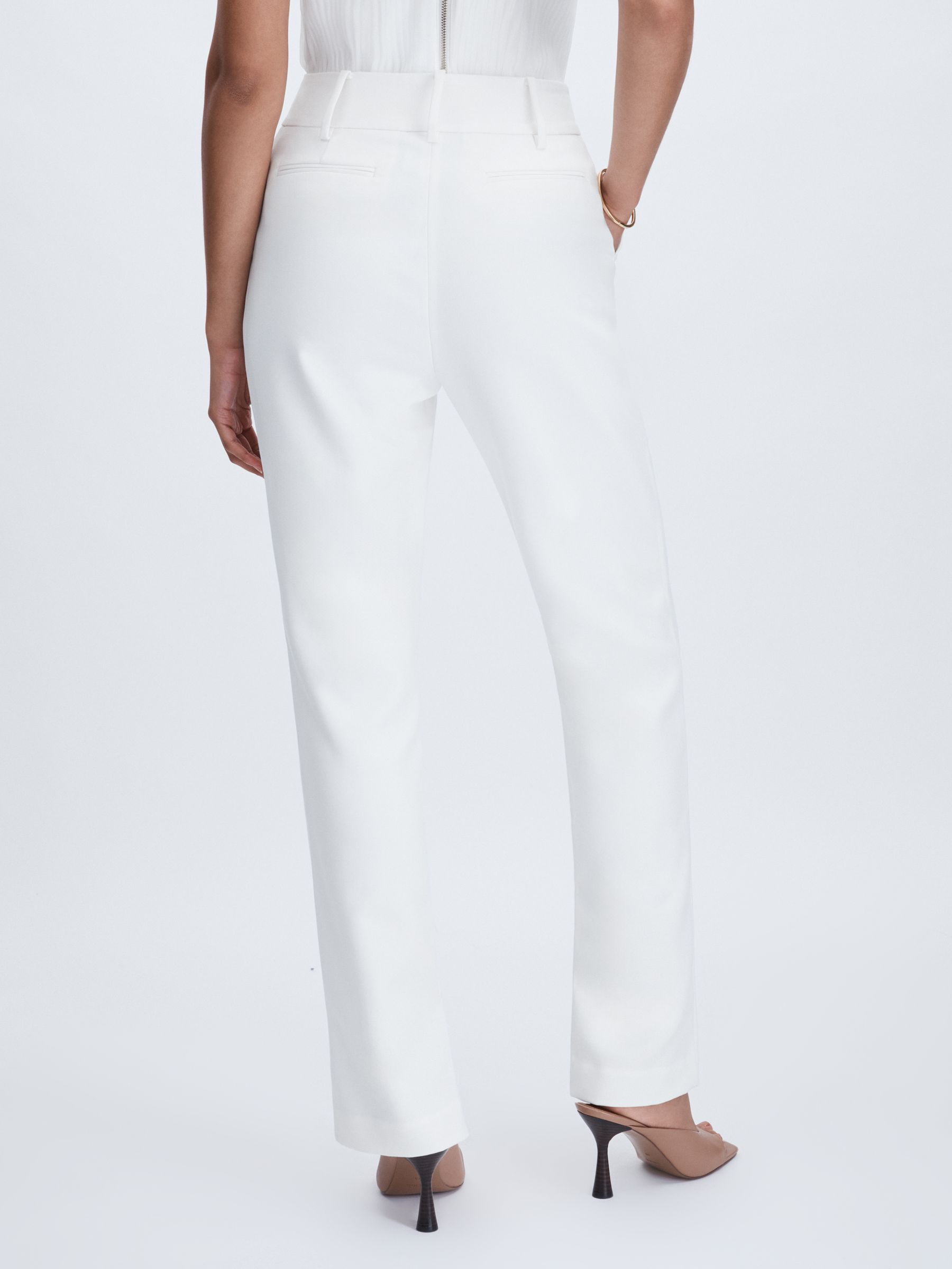 Acler Slim-Fit Ivory Ankle-Zip Tailored Trousers in Ivory - Image 5 of 7