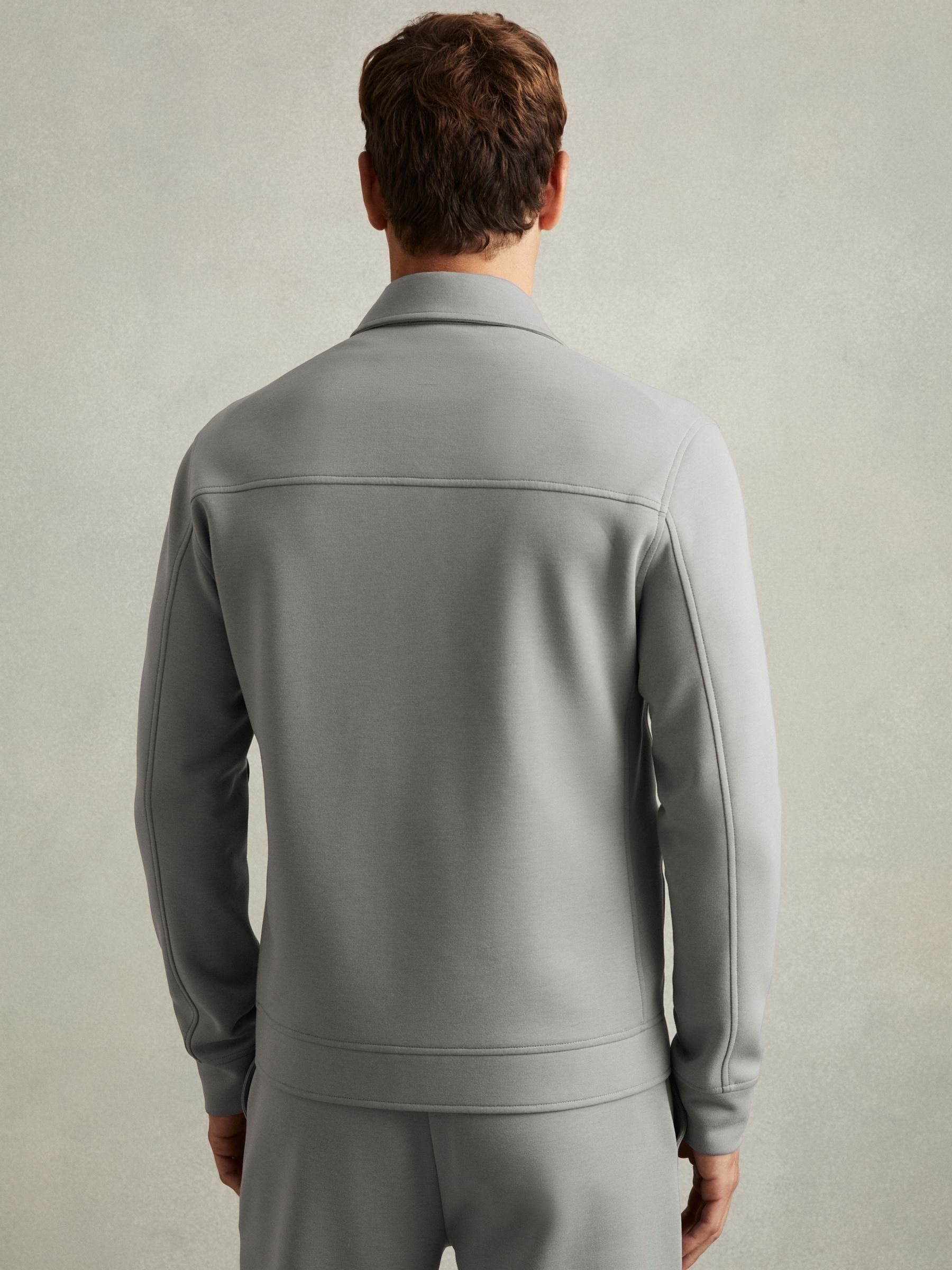 Interlock Jersey Zip-Through Overshirt in Flint Grey - Image 5 of 6