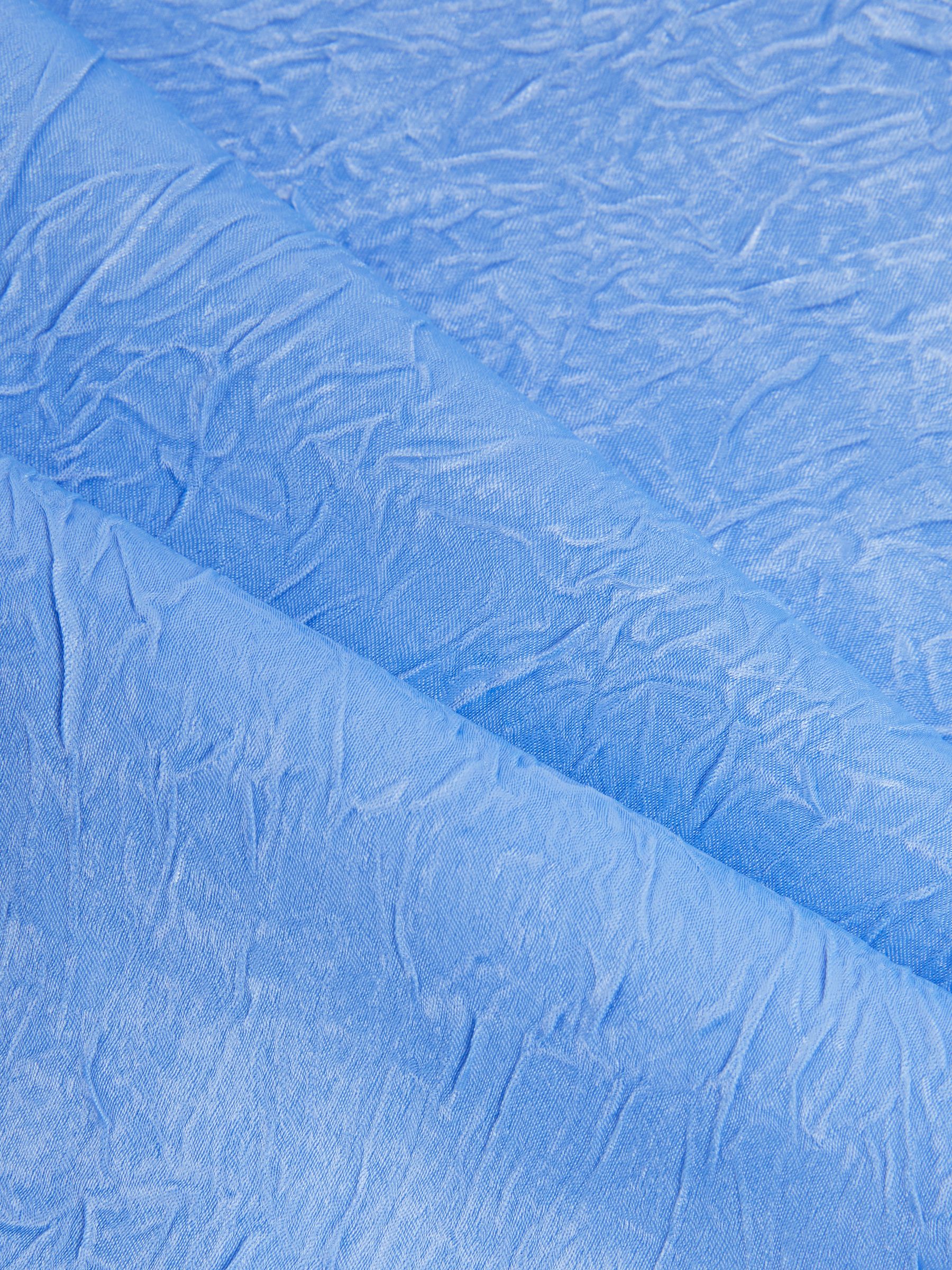 Crinkle-Satin Wide-Leg Trousers in Periwinkle - Image 6 of 6