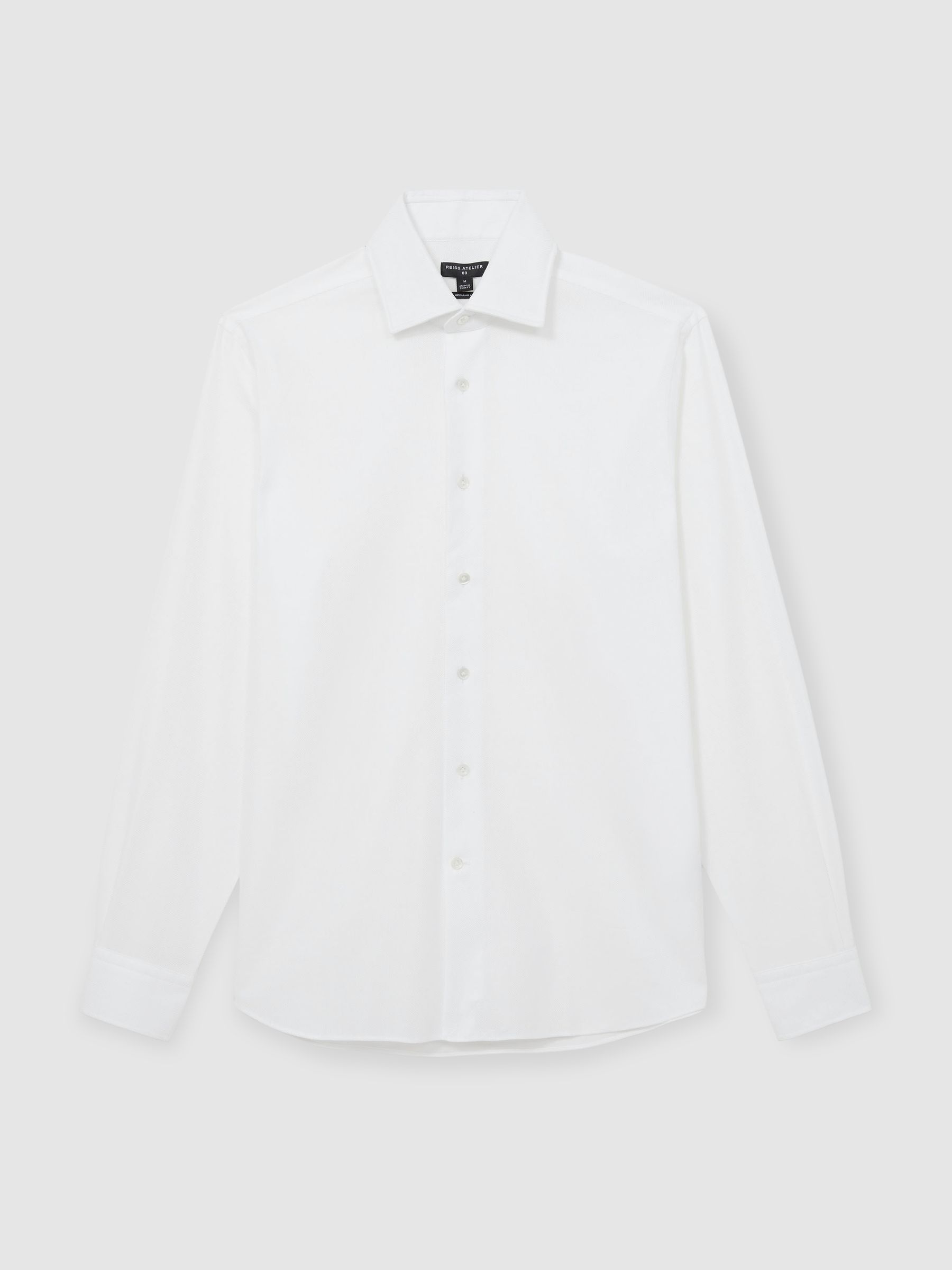 Atelier Cotton-Piqué Long-Sleeve Shirt in White - Image 2 of 6