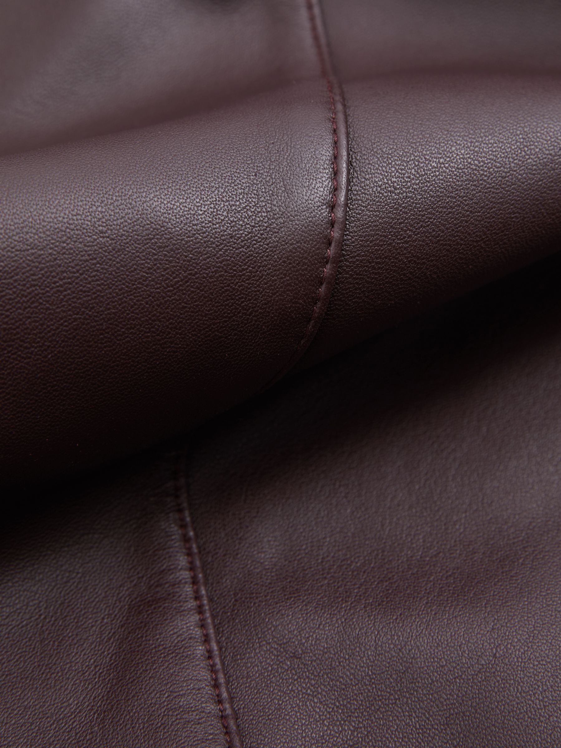 Florere Leather Pencil Midi Skirt in Berry - Image 7 of 7
