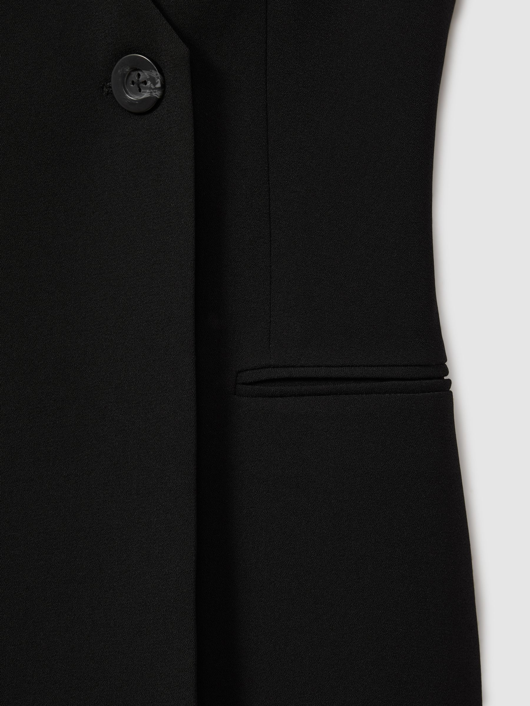 Florere Longline Black Waistcoat in Black - Image 7 of 8