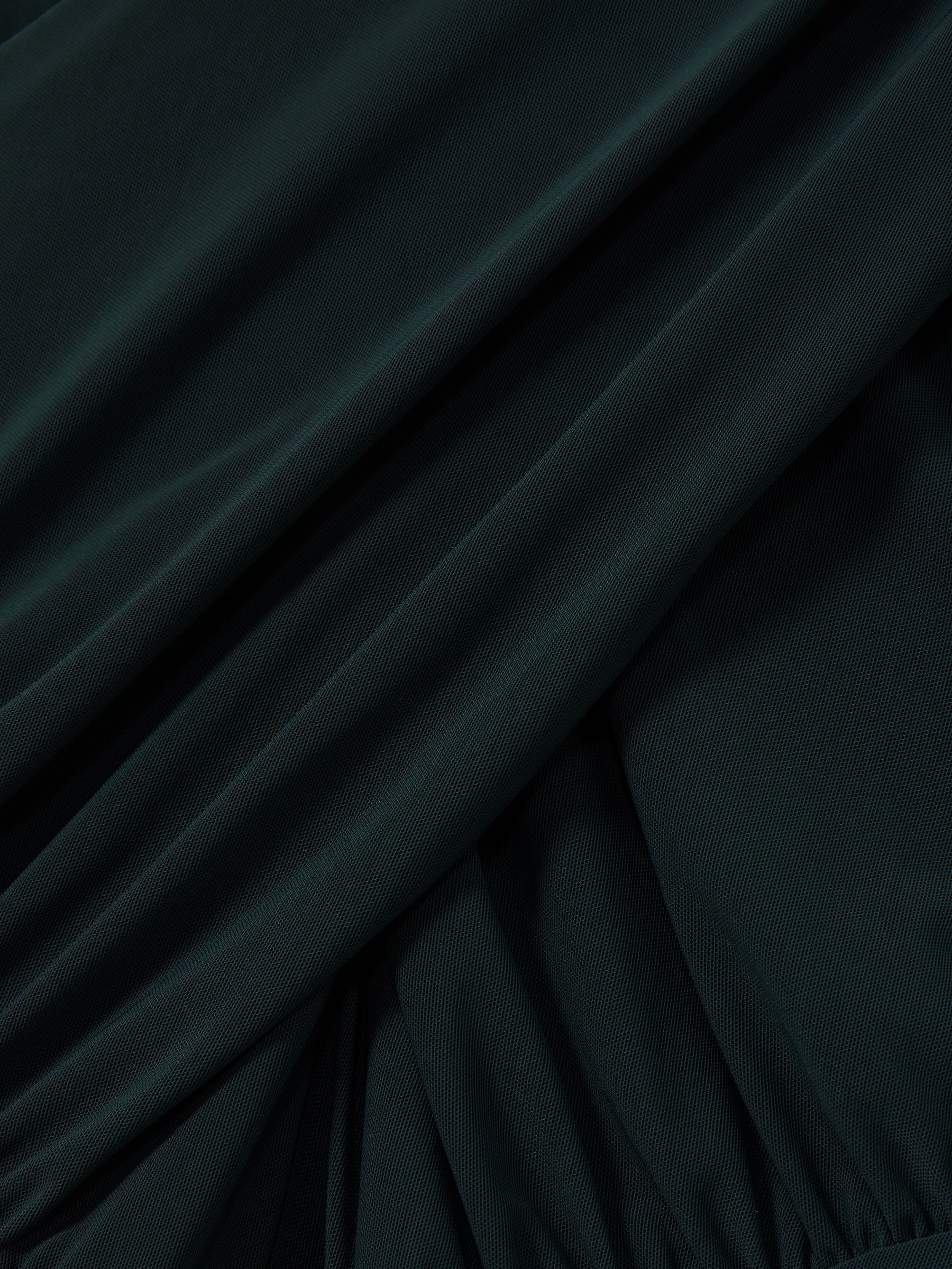 Ruched Bodycon Midi Dress in Teal - Image 5 of 5