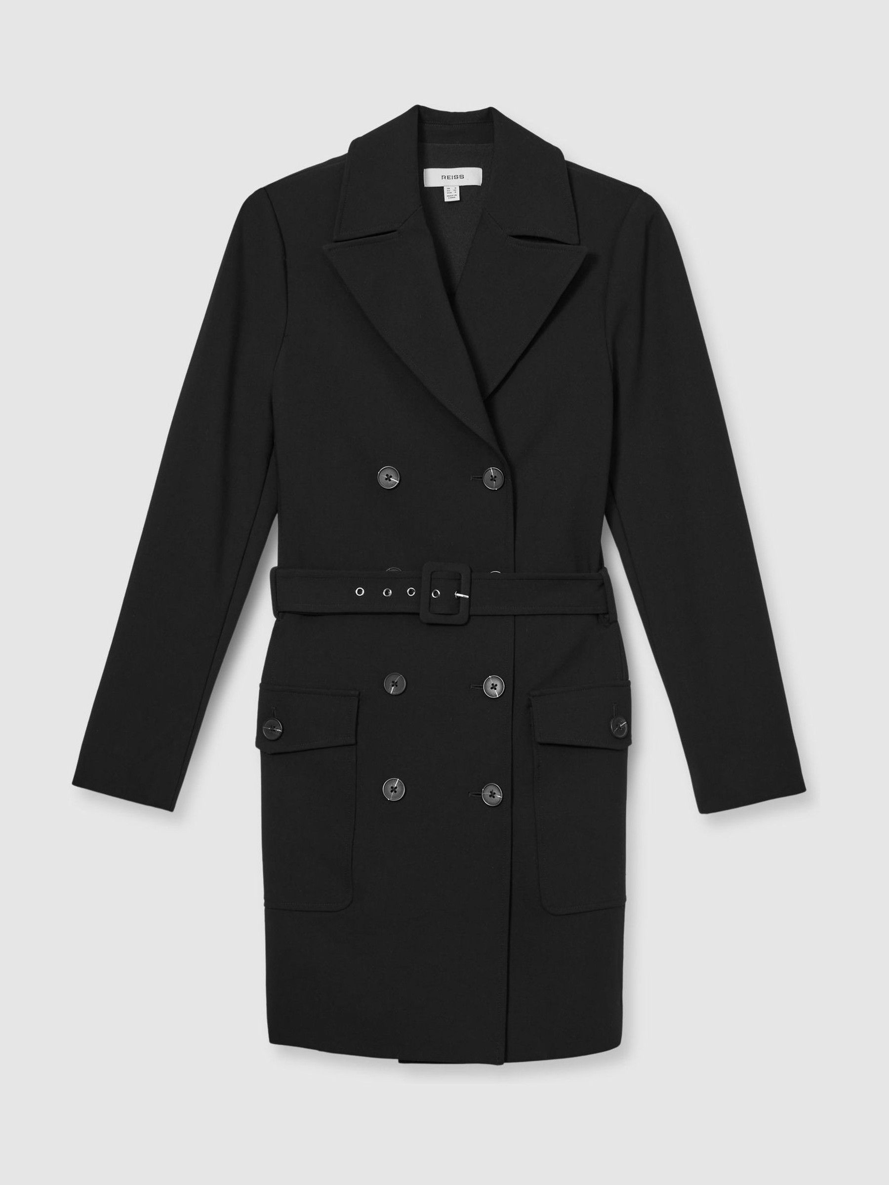 Structured Suit Midi Dress in Black - Image 2 of 7