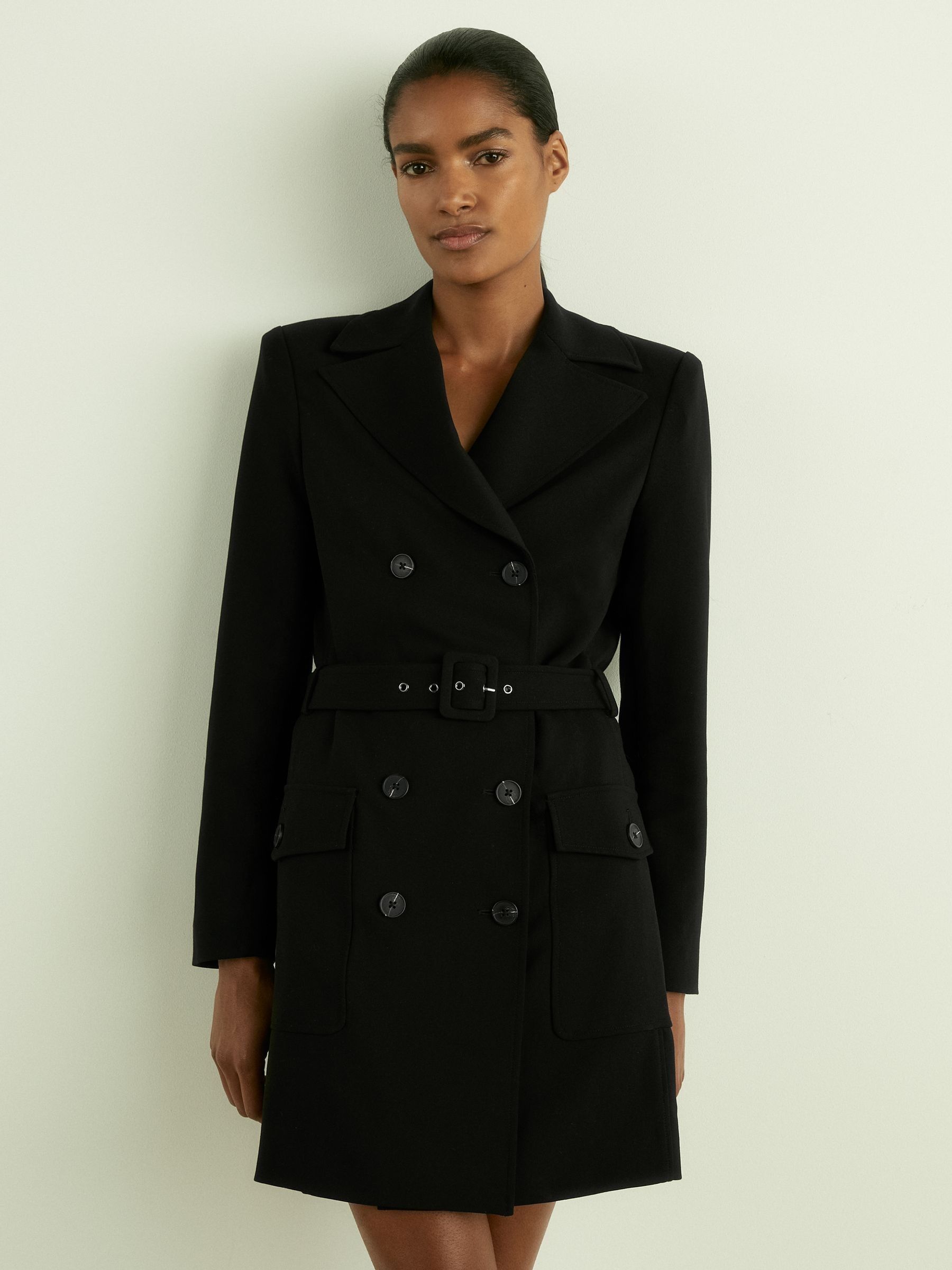 Structured Suit Midi Dress in Black - Image 3 of 7
