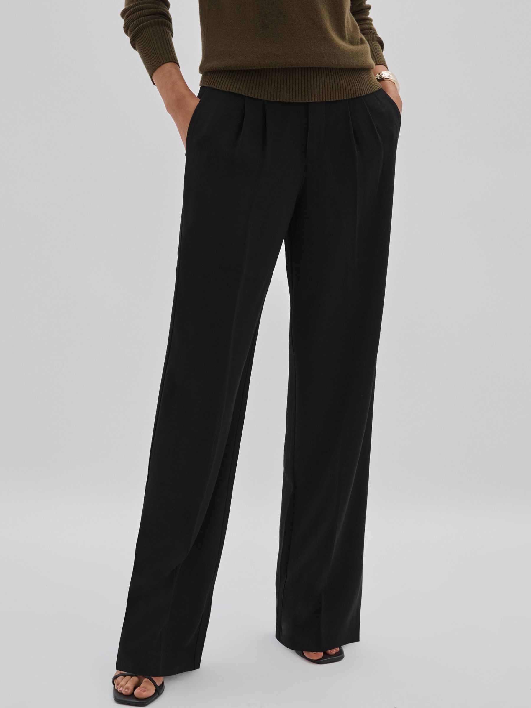 Paige High-Rise Twill Trousers in Black - Image 3 of 6