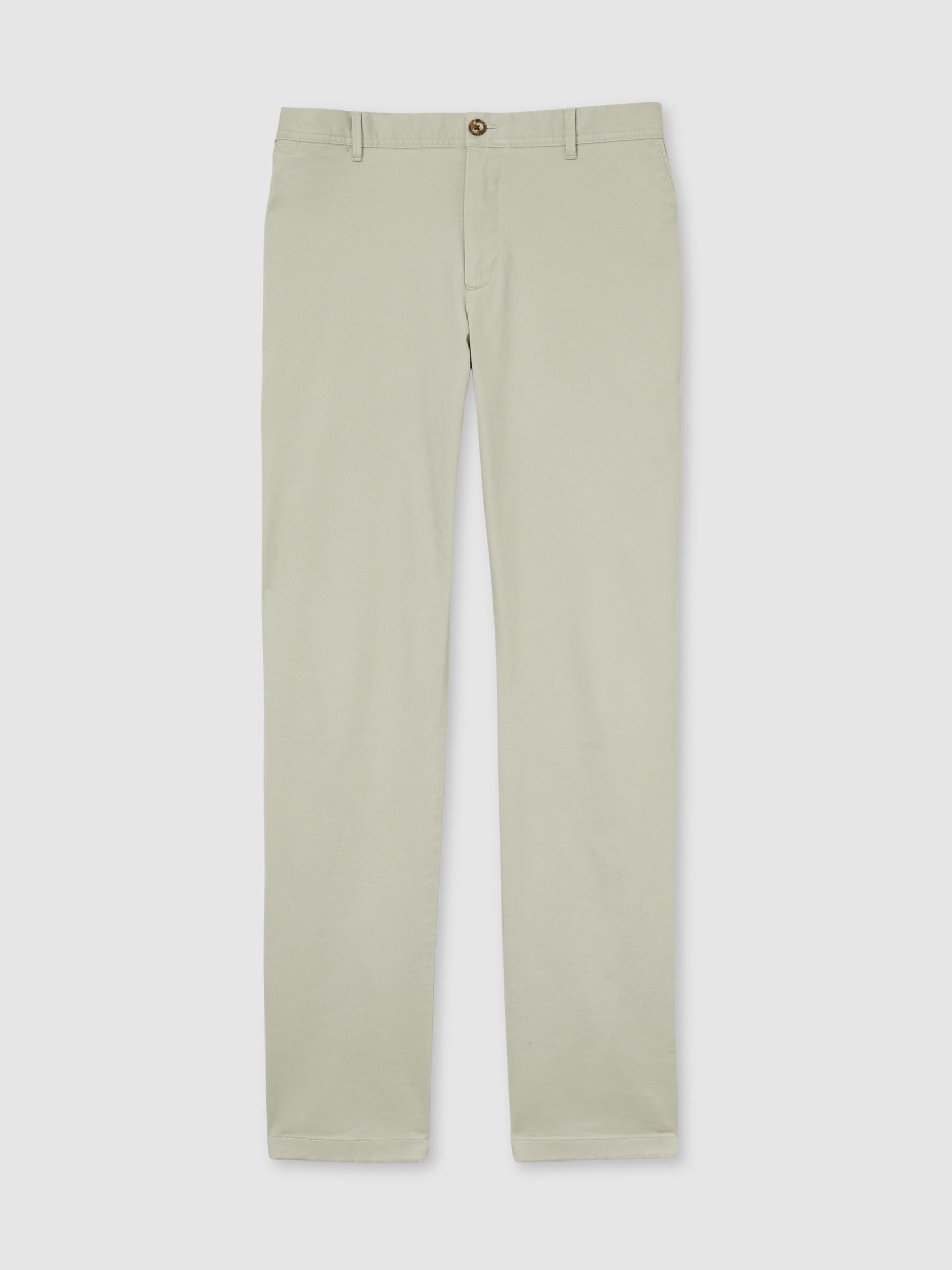 Slim Fit Washed Cotton Blend Chinos in Sage - Image 2 of 7