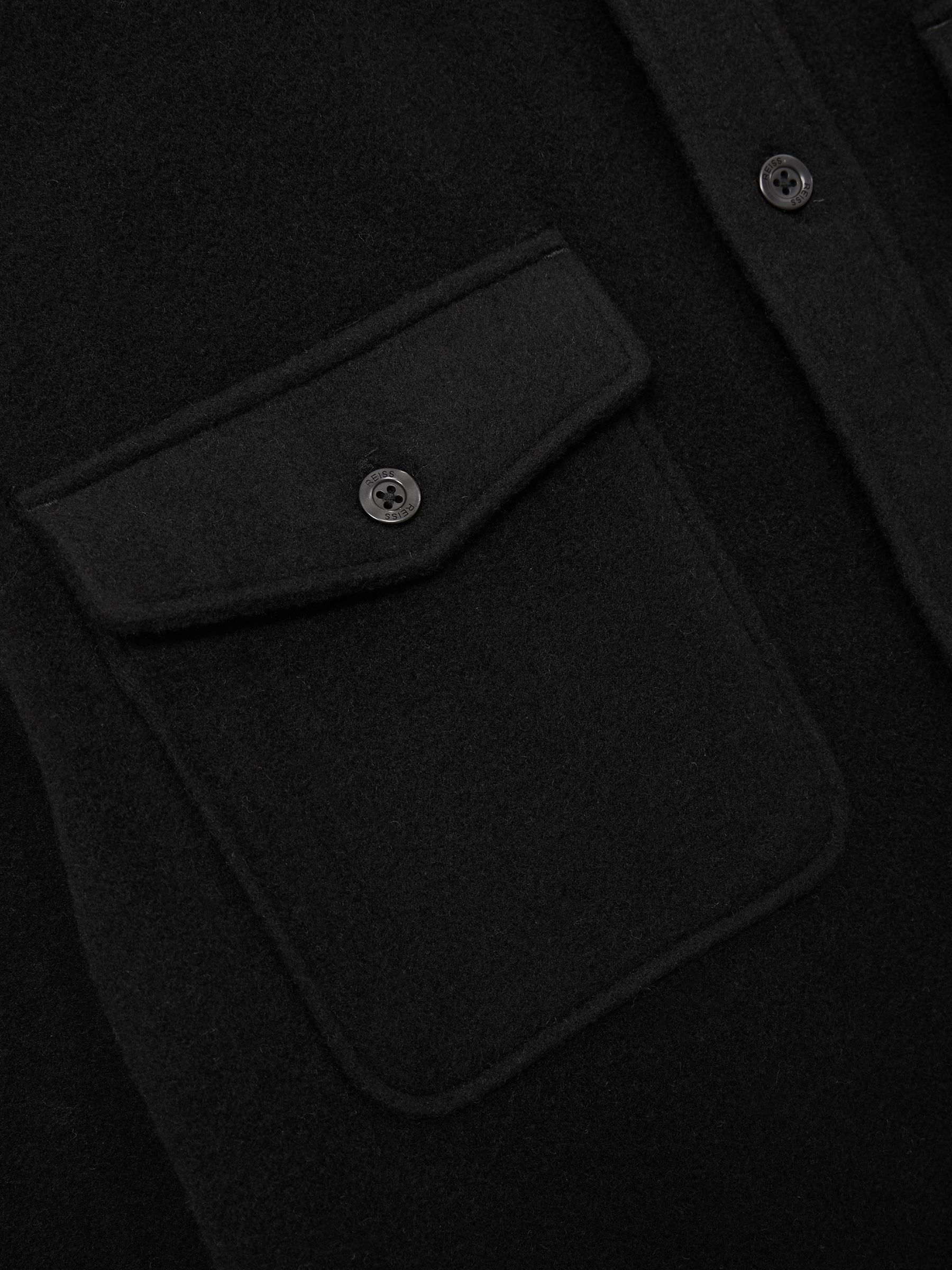 Twin-Pocket Overshirt With Wool in Black - Image 6 of 6