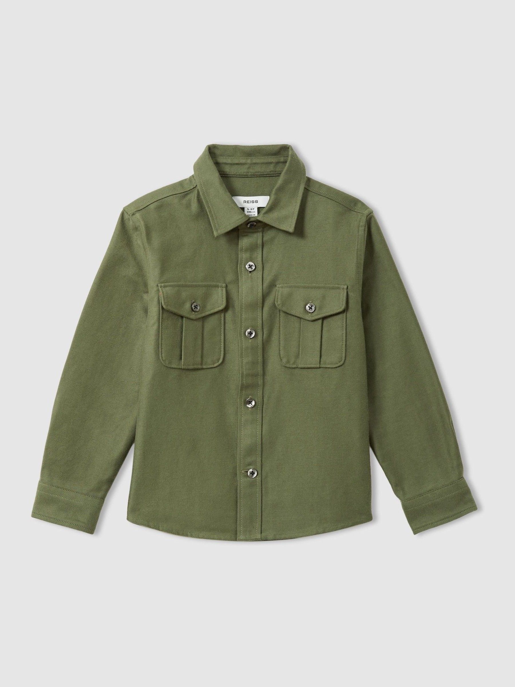3-9 yrs Brushed 100% Cotton Shirt in Green - Image 2 of 4
