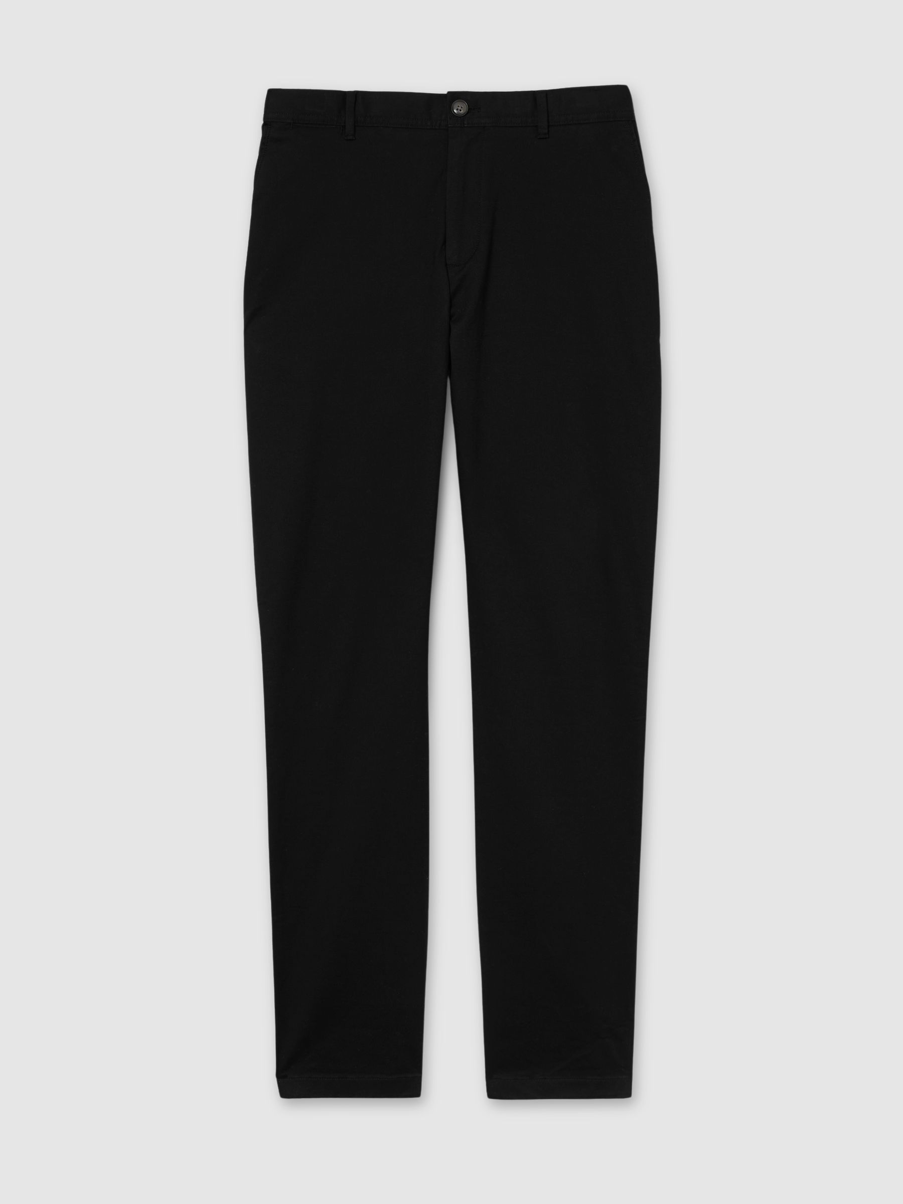 Slim Fit Washed Cotton Blend Chinos in Black - Image 2 of 6